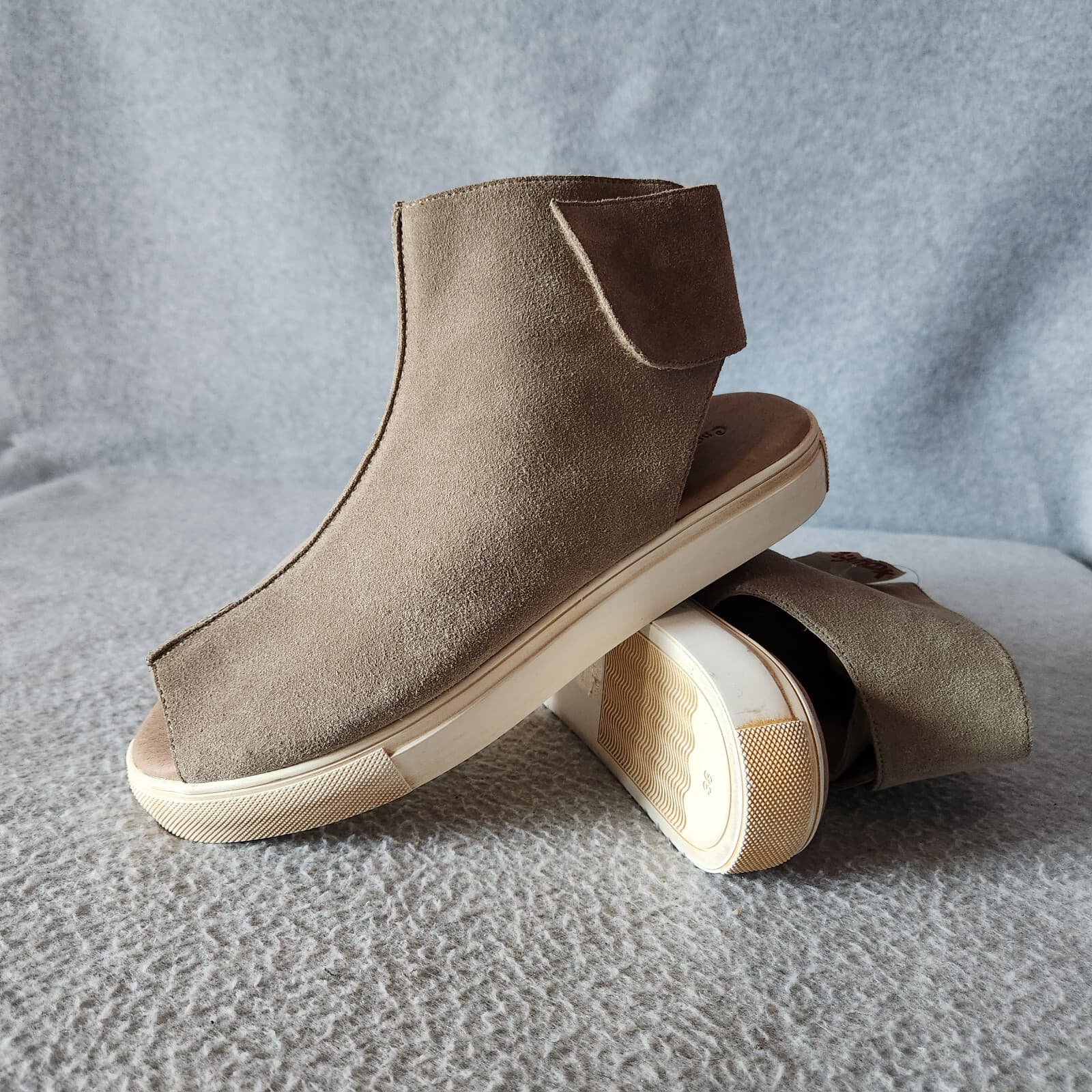 NWoB Chocolat Blu Nala Leather Platform Hi-Top Sneaker Boot Open Toe Taupe EU38 - Thumbnail 3