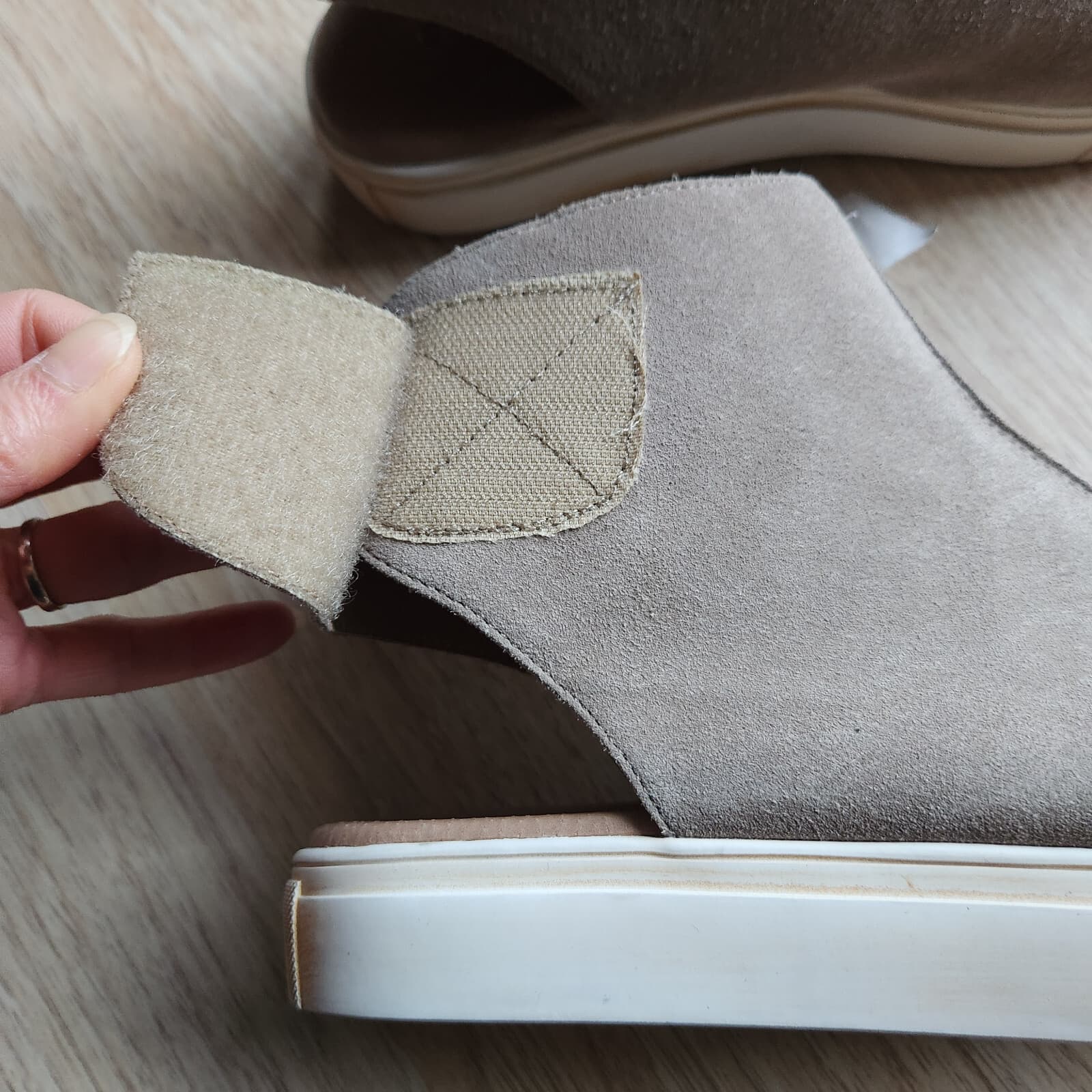 NWoB Chocolat Blu Nala Leather Platform Hi-Top Sneaker Boot Open Toe Taupe EU38 - Thumbnail 9