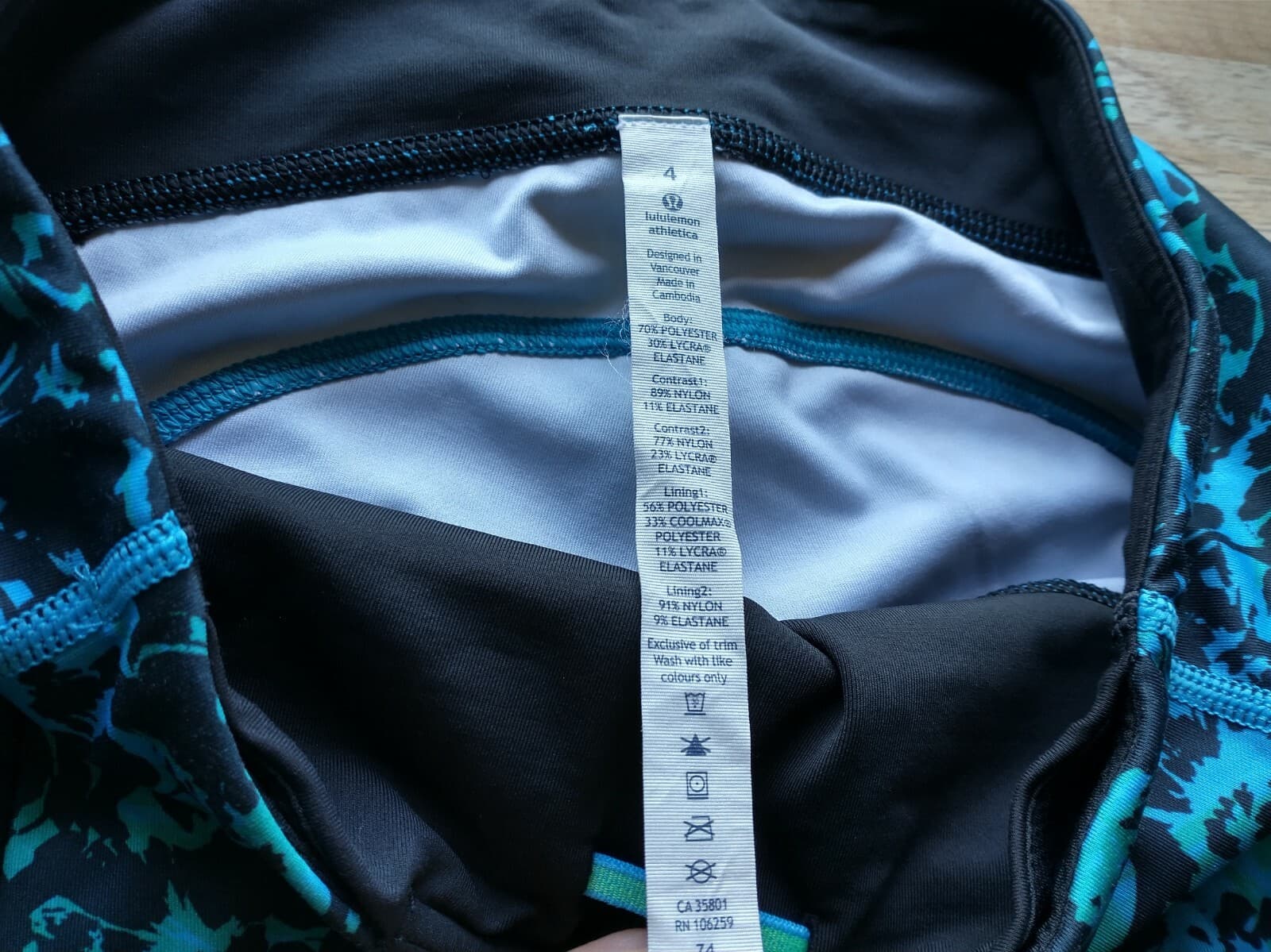 Lululemon Women Stop At Nothing Crop Legging Pull On Green Black Sz.4 - Thumbnail 5