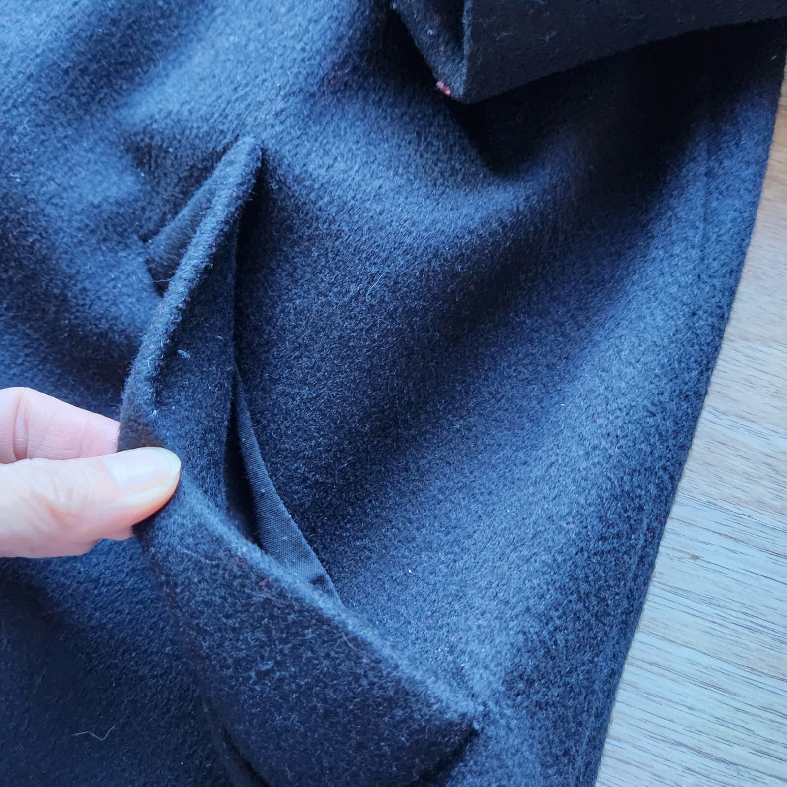 Vintage Marytou Ozbolt Storer 100% Wool Embroidered Coat Black Women M USA Made - Thumbnail 8