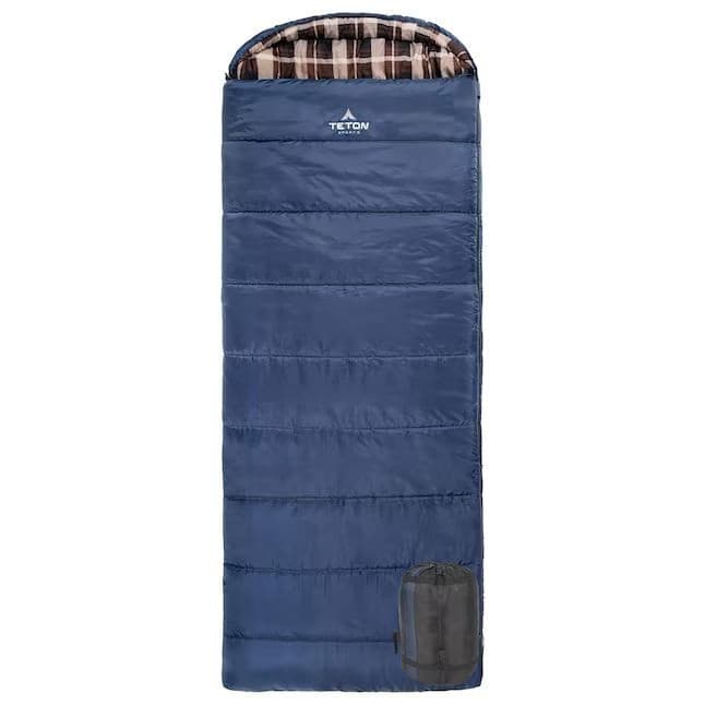 Teton Sports Celsius Junior 20°F Left Zipper Camping Sleeping Bag Blue 66"x26" - Thumbnail 2