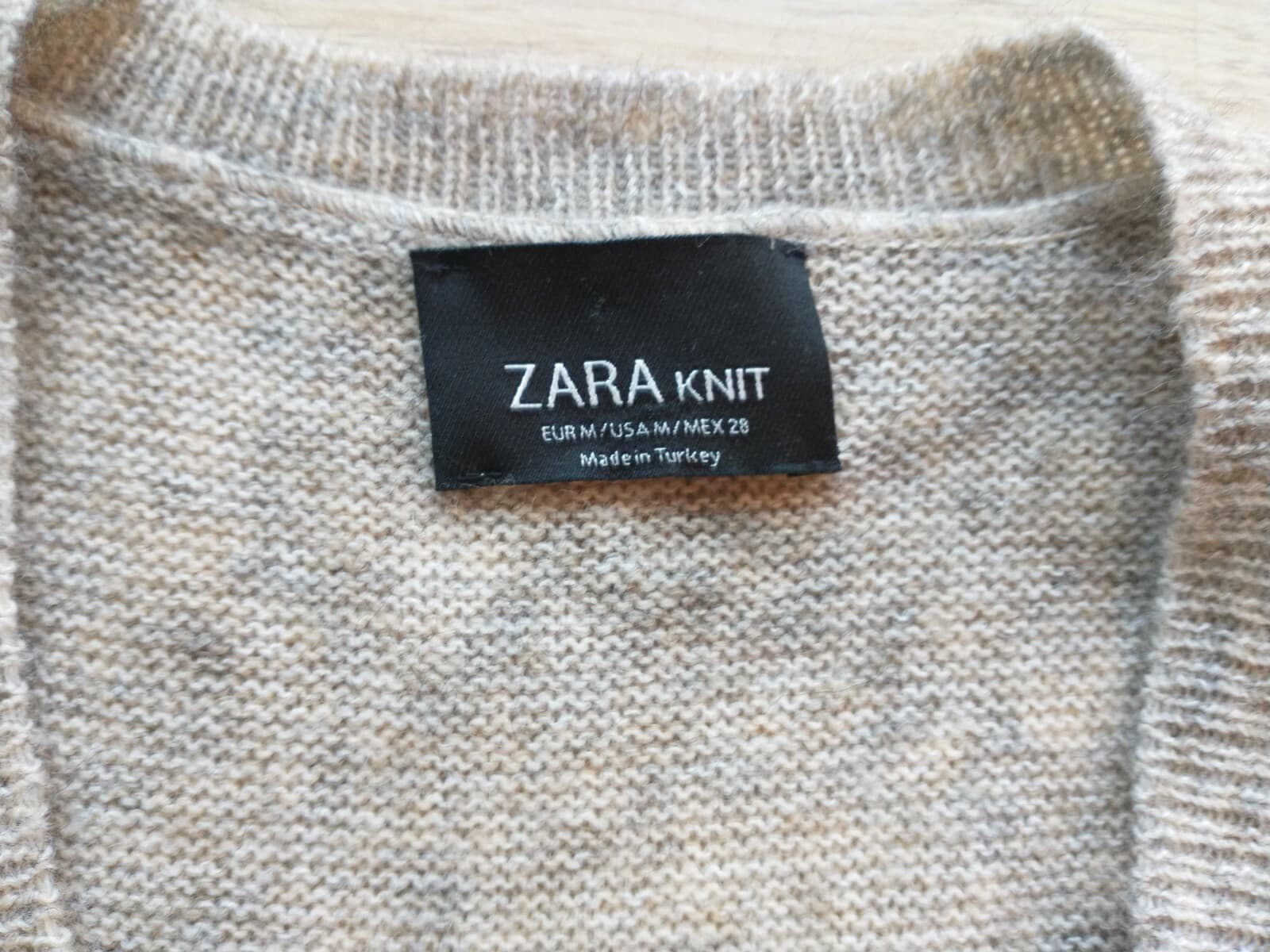 ZARA KNIT Wool Blend Tank Top Dress Side Slit Sleeveless Hi-Low V-neck Brown M - Thumbnail 9