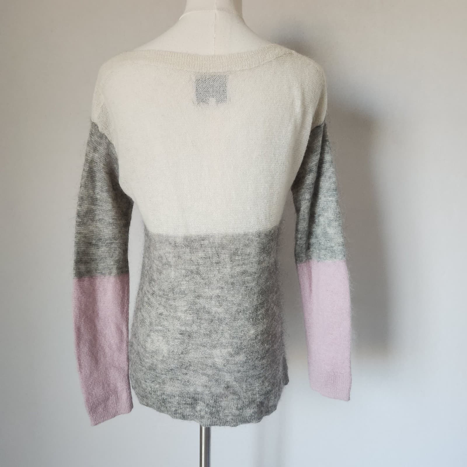 Part Two Copenhagen Oratile Pu Wool Mohair Boat Neck Sweater Colorblock Womens S - Thumbnail 4