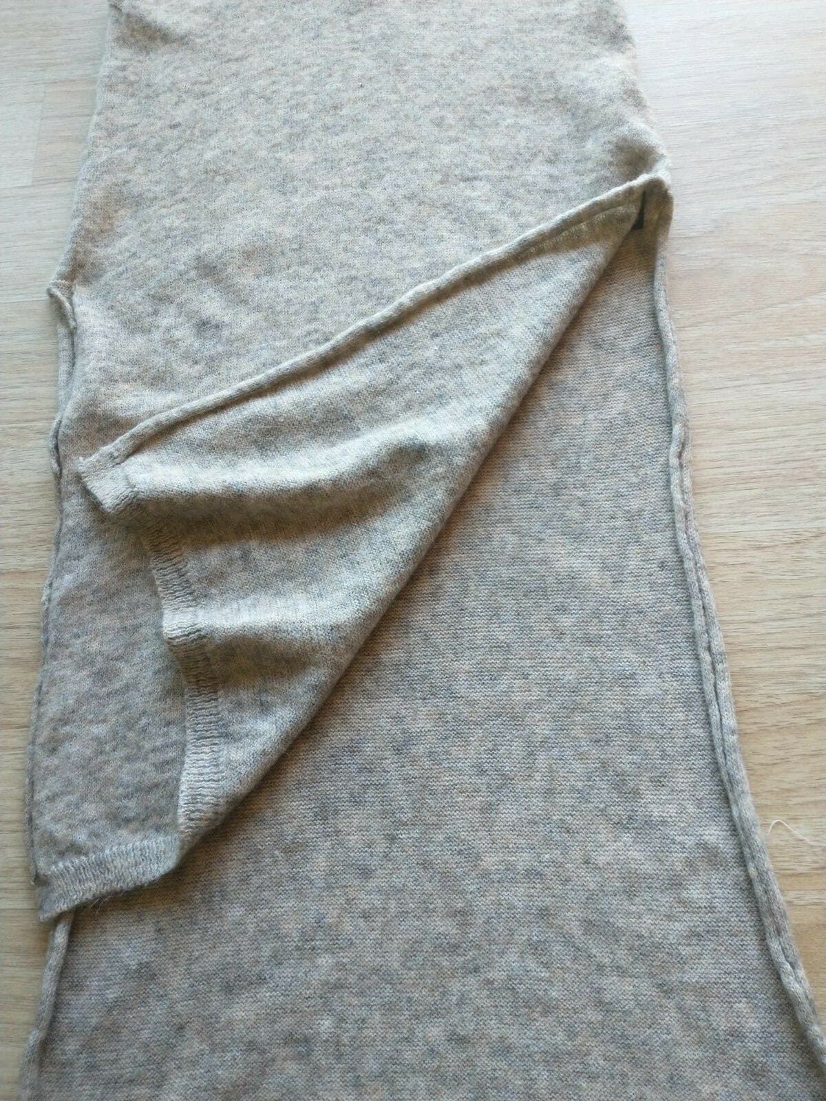 ZARA KNIT Wool Blend Tank Top Dress Side Slit Sleeveless Hi-Low V-neck Brown M - Thumbnail 8