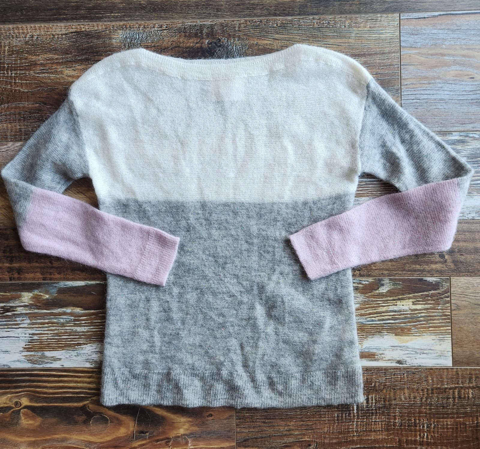 Part Two Copenhagen Oratile Pu Wool Mohair Boat Neck Sweater Colorblock Womens S - Thumbnail 5