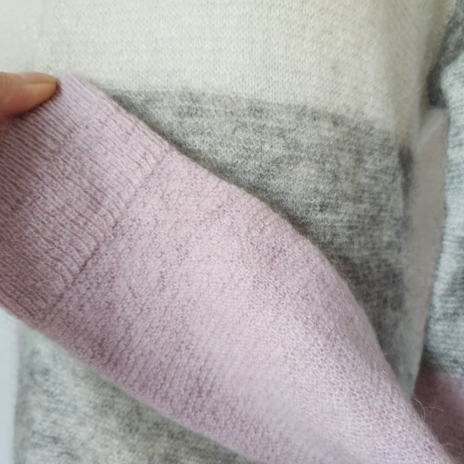 Part Two Copenhagen Oratile Pu Wool Mohair Boat Neck Sweater Colorblock Womens S - Thumbnail 3