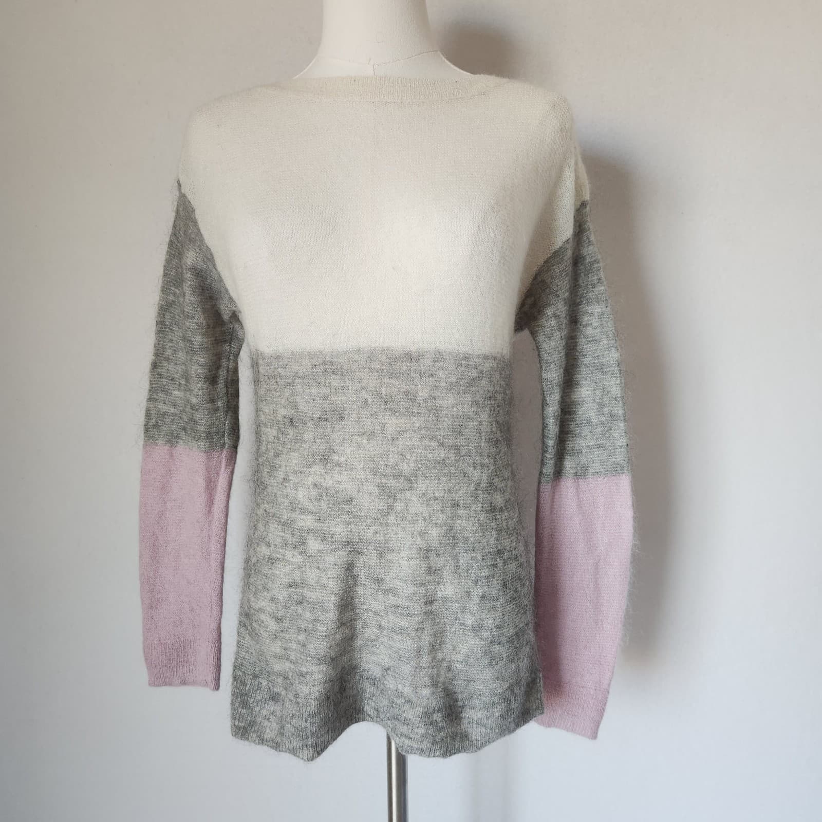 Part Two Copenhagen Oratile Pu Wool Mohair Boat Neck Sweater Colorblock Womens S - Thumbnail 2