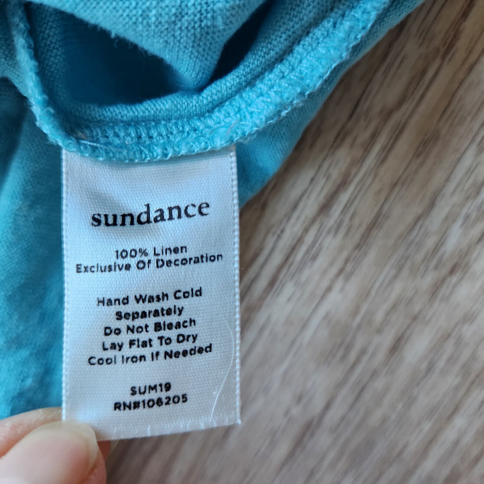 Sundance Jamma Women's M 100% Linen Embroidered Knit Tank Top Teal Blue - Thumbnail 8