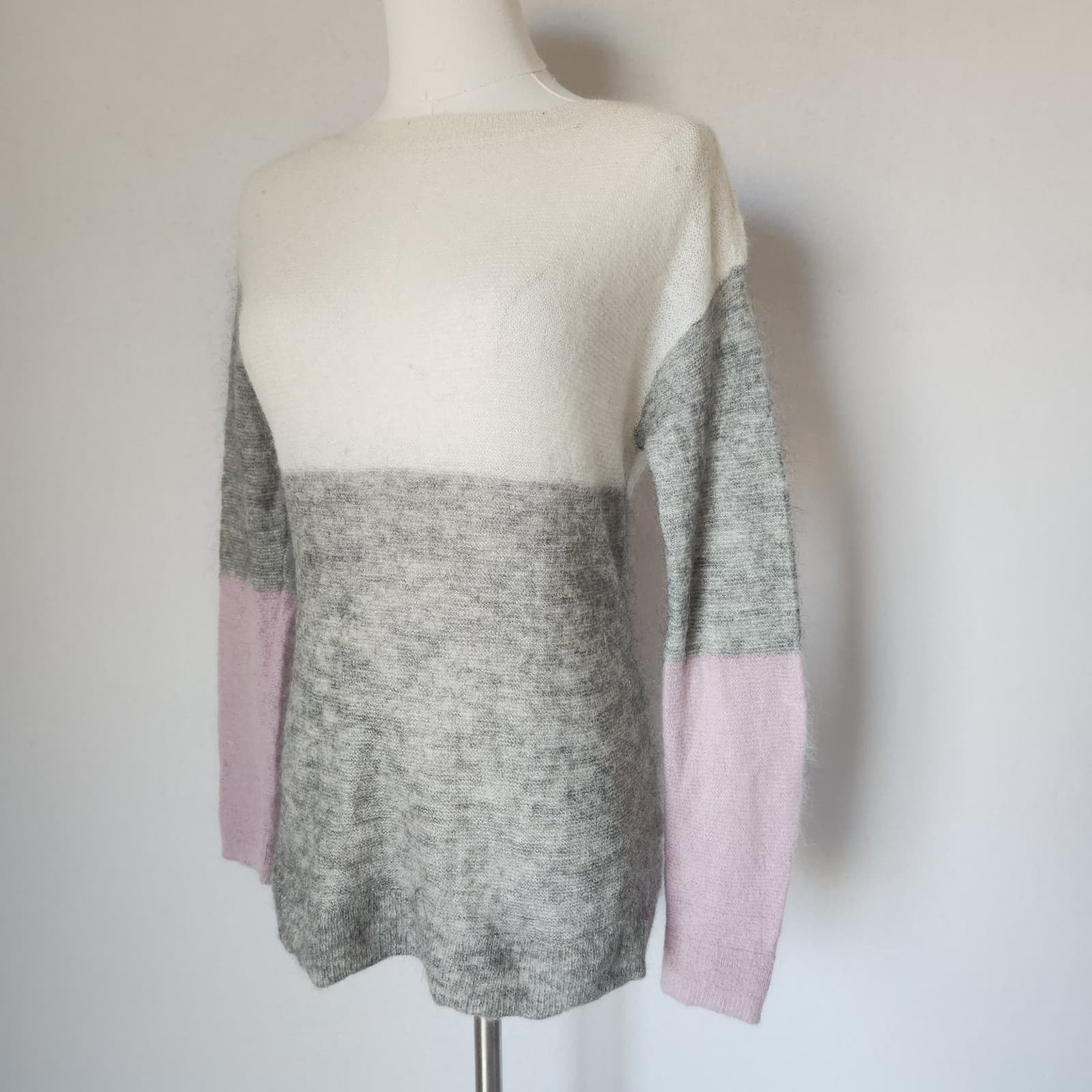 Part Two Copenhagen Oratile Pu Wool Mohair Boat Neck Sweater Colorblock Womens S