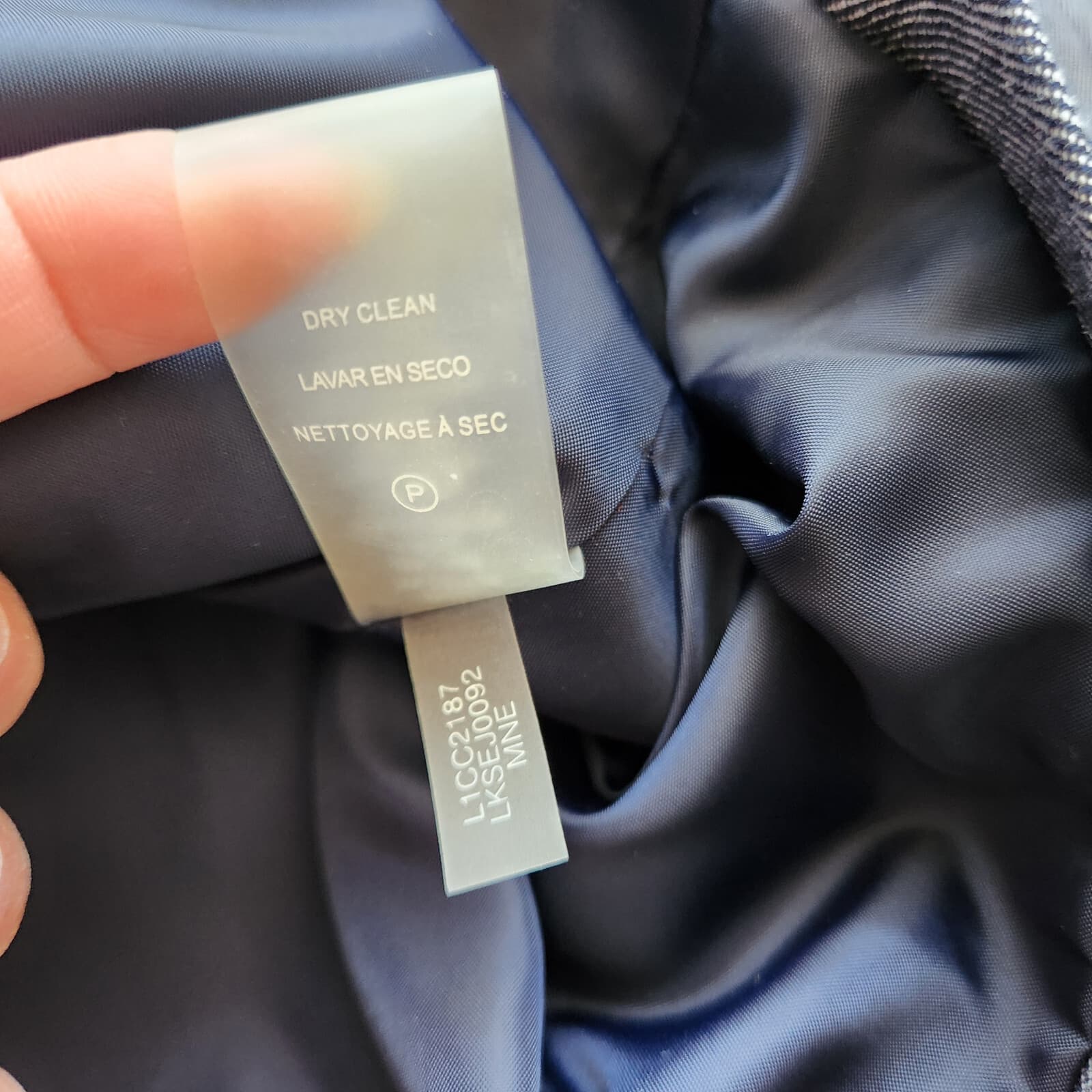 NWoT Karl Lagerfeld Paris $189 Linen Cotton Double Breasted Blazer Blue Sz.12 - Thumbnail 12