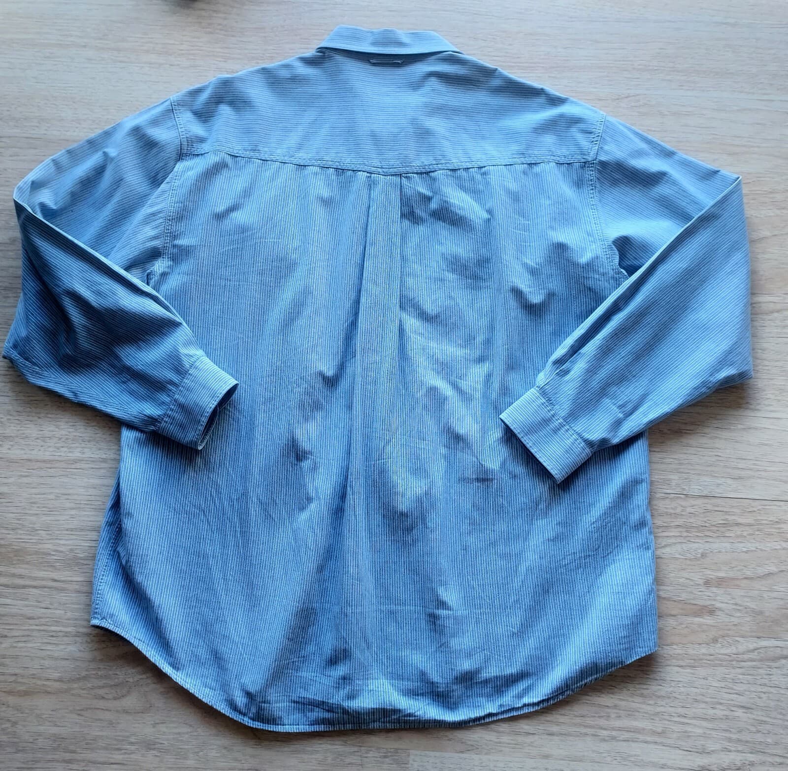 ROPER Western Shirt Button Long Sleeve Blue-White Striped 100% Cotton Men Sz.XL - Thumbnail 5