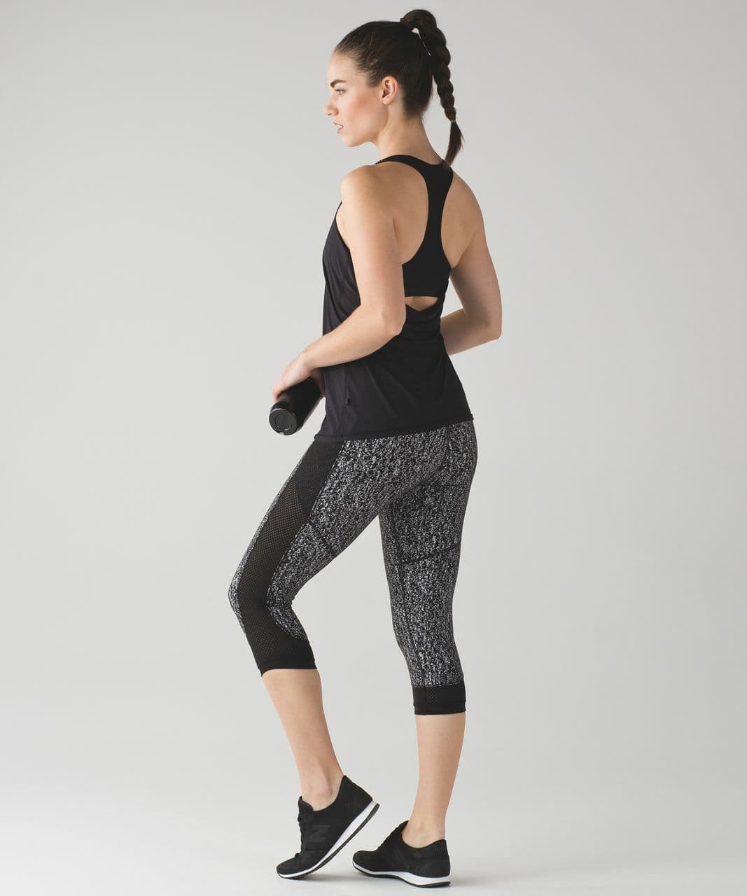 Lululemon Women Fit Physique Mesh Crops Suited Jacquard Black Pocket Waist 24" - Thumbnail 7