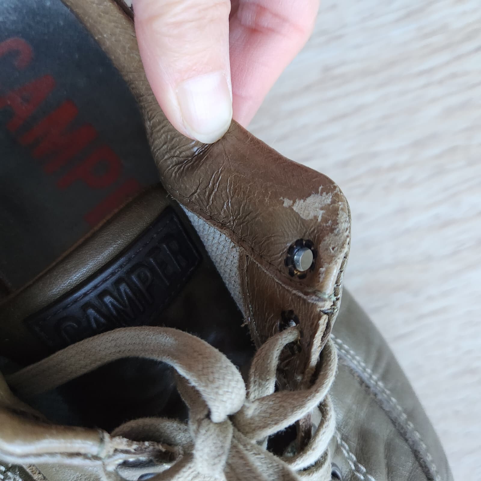 Camper Leather Comfort Sneakers Shoes Lace-Up Olive Green Women EU38 US7.5 - Thumbnail 12