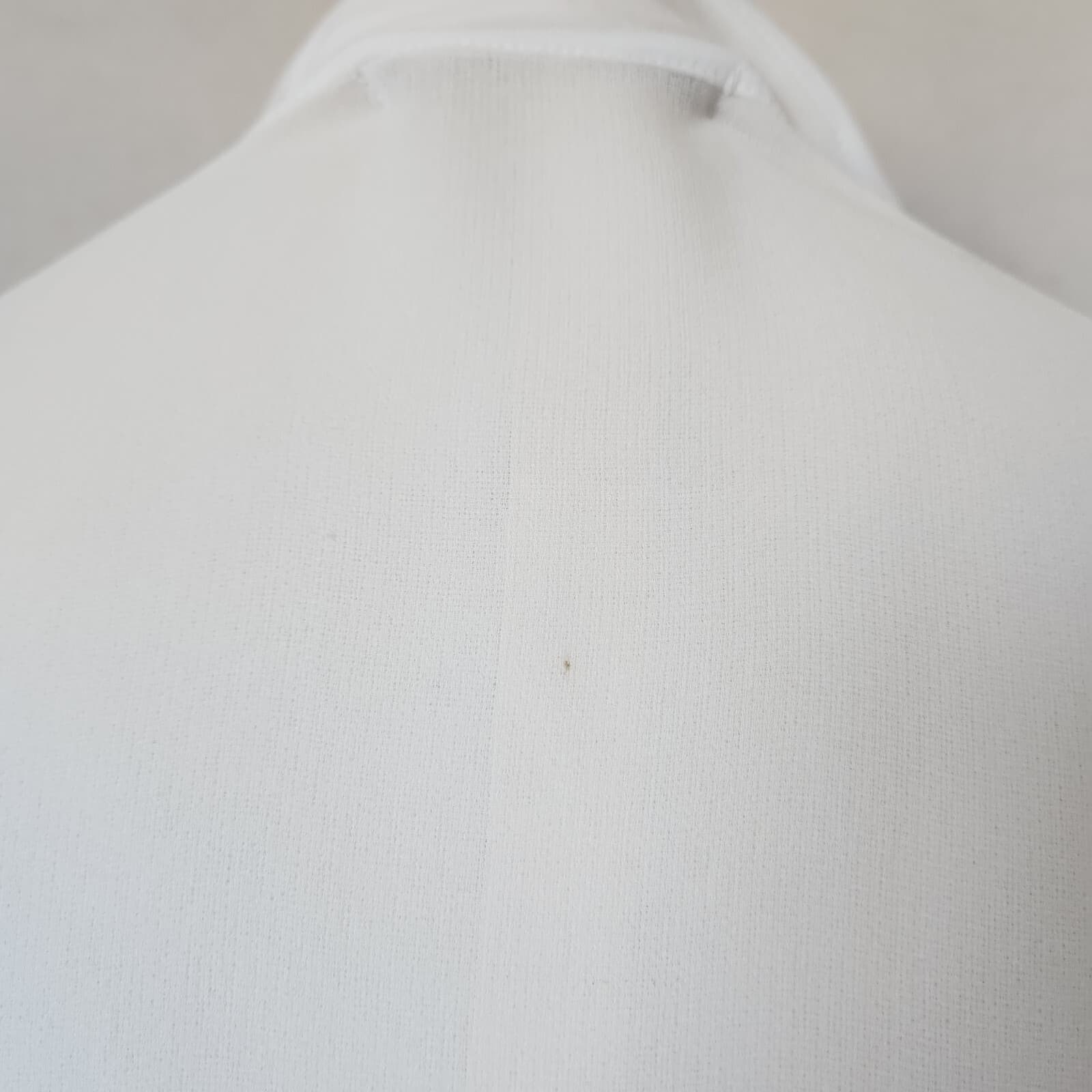 Transit Par Such Italy White Sheer Chiffon Drop-Shoulder Shirt Button-Up Sz.2 - Thumbnail 11