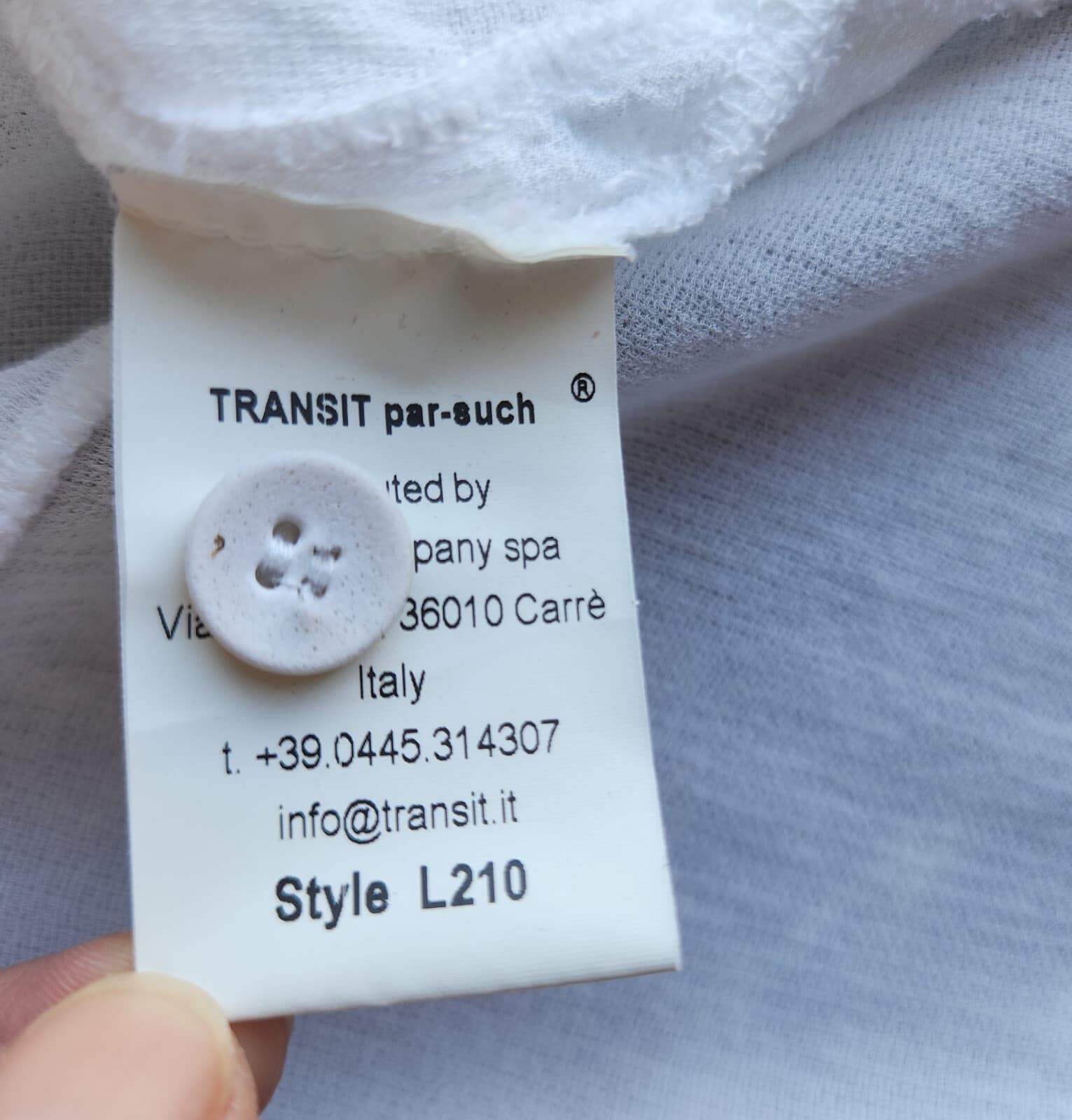 Transit Par Such Italy White Sheer Chiffon Drop-Shoulder Shirt Button-Up Sz.2 - Thumbnail 9
