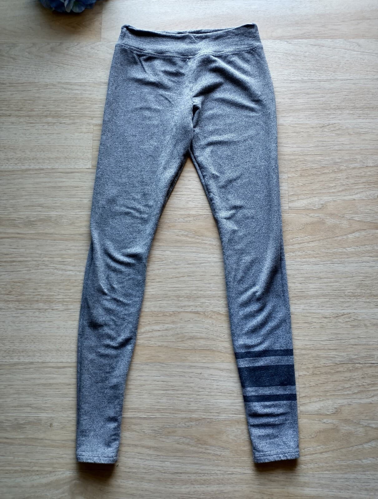 Sundry Women Yoga Pants Legging Pull-On Stripped Gray Viscose Sz.O Made in USA - Thumbnail 3