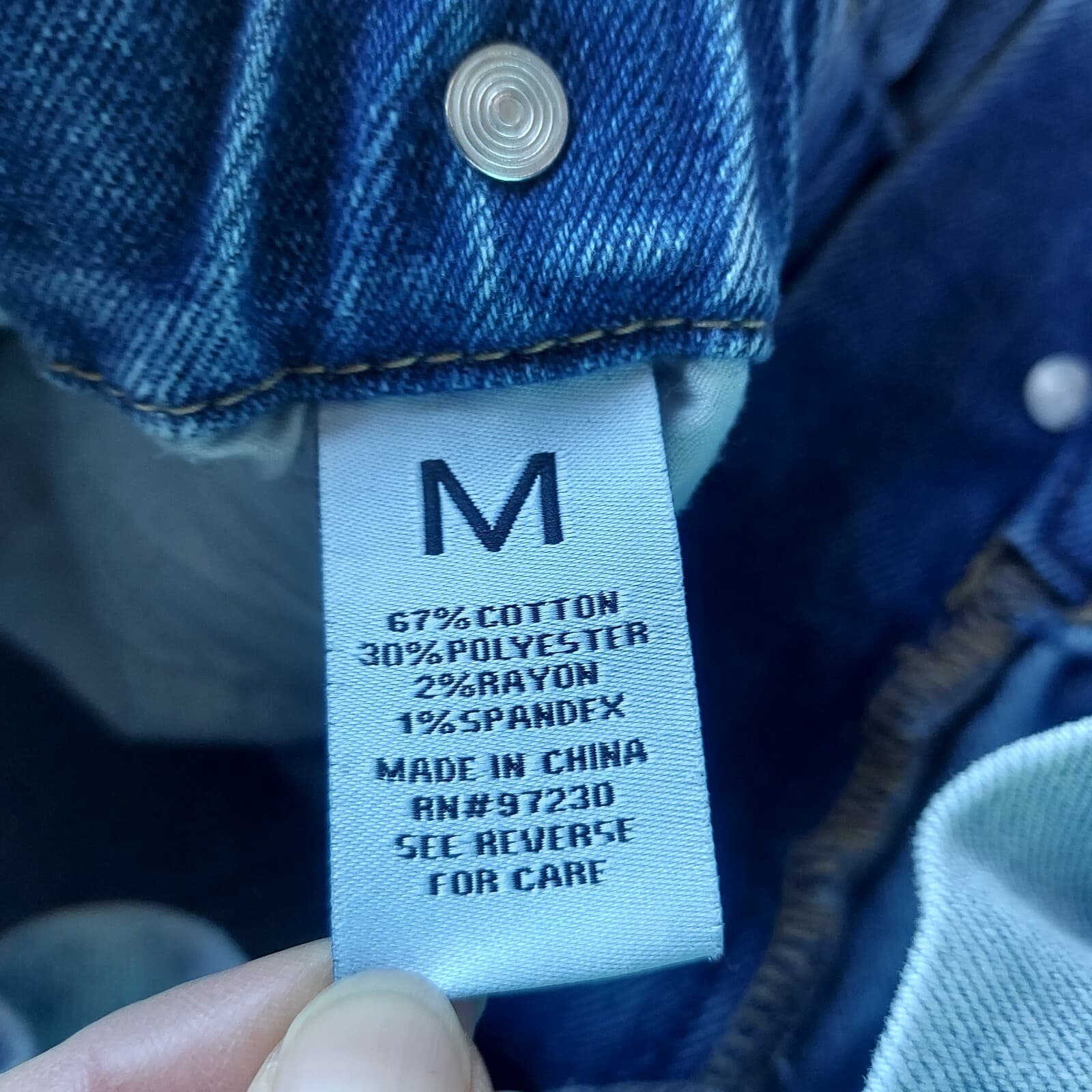 Almost Famous Paperbag Mom Jean Shorts Zip-Button Elastic Waist Light Blue Sz.M - Thumbnail 7