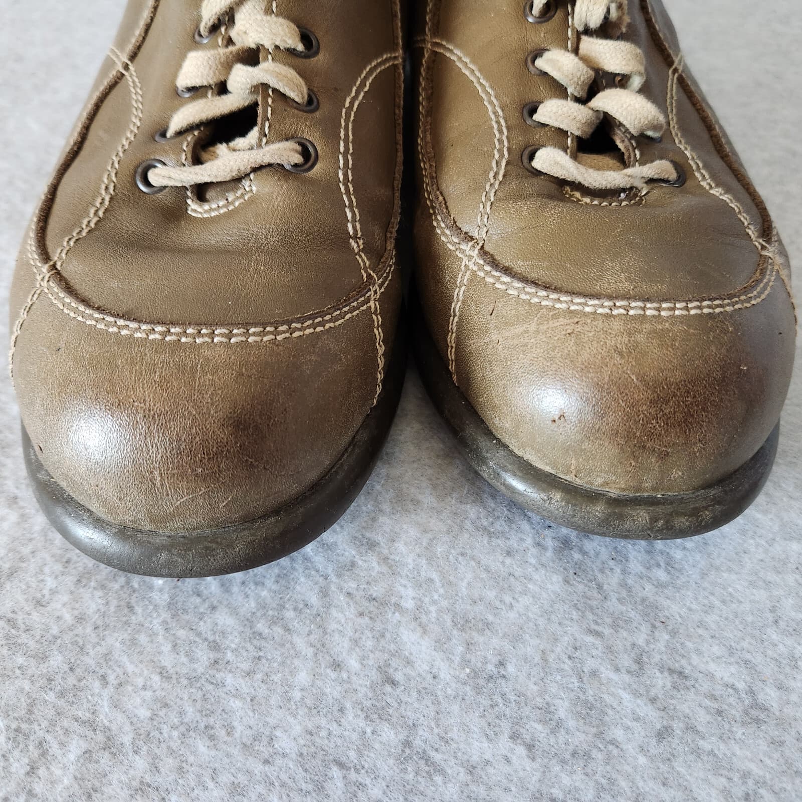 Camper Leather Comfort Sneakers Shoes Lace-Up Olive Green Women EU38 US7.5 - Thumbnail 8
