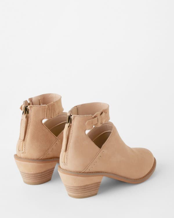 Kelsi Dagger Brooklyn Kadeeja Tan Leather Ankle Boots Zipper 2" Stacked Heel US7 - Thumbnail 7