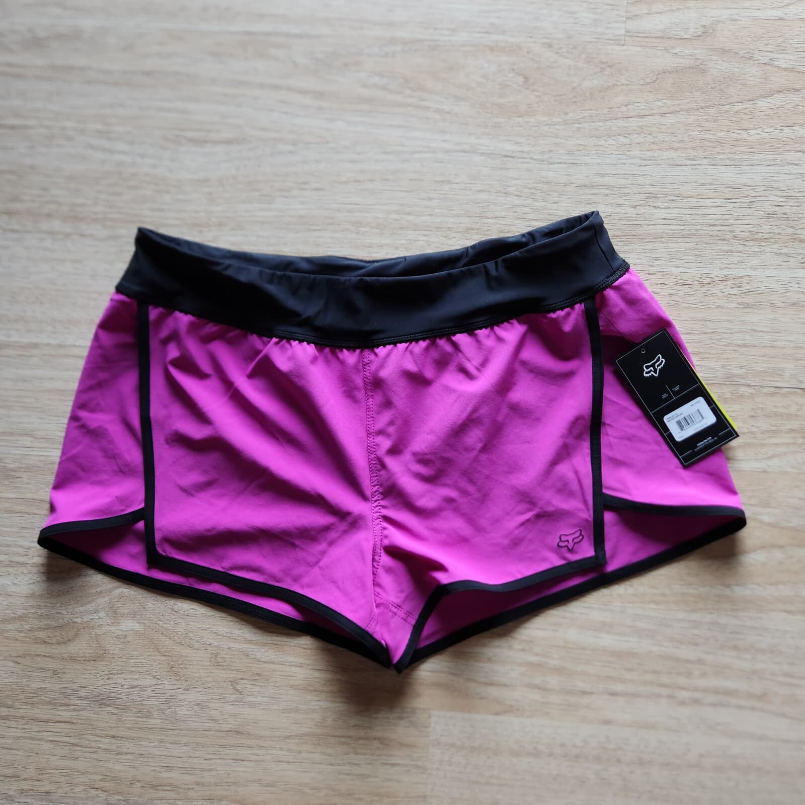 NWT FOX Head Athletic Meter Shorts Pull-On Zip-Pocket Berry Punch Women XL $49 - Thumbnail 2