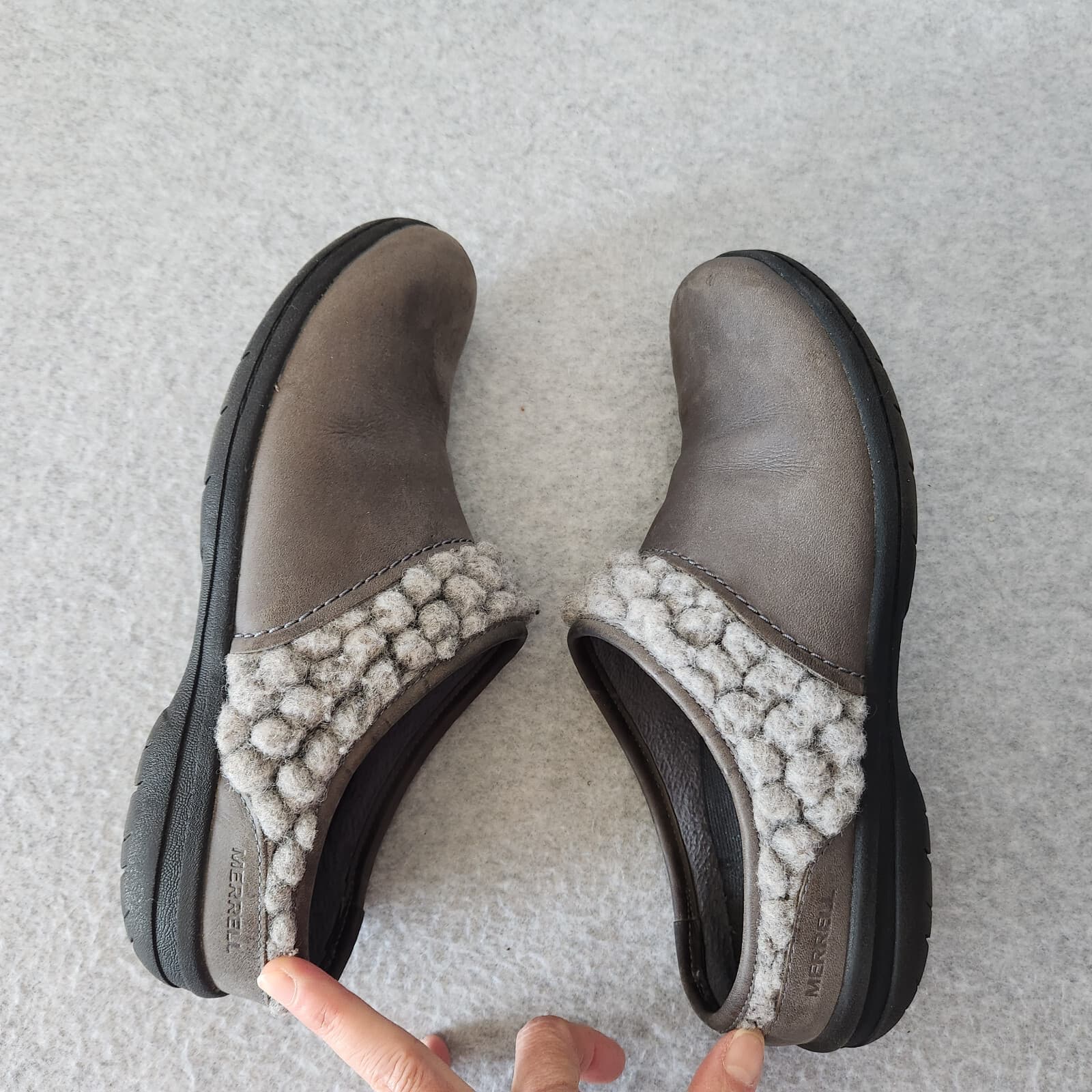 Merrell Encore Kassie Wool Trim Warm Comfort Clogs Mule Slip-On Brown Women US8 - Thumbnail 3