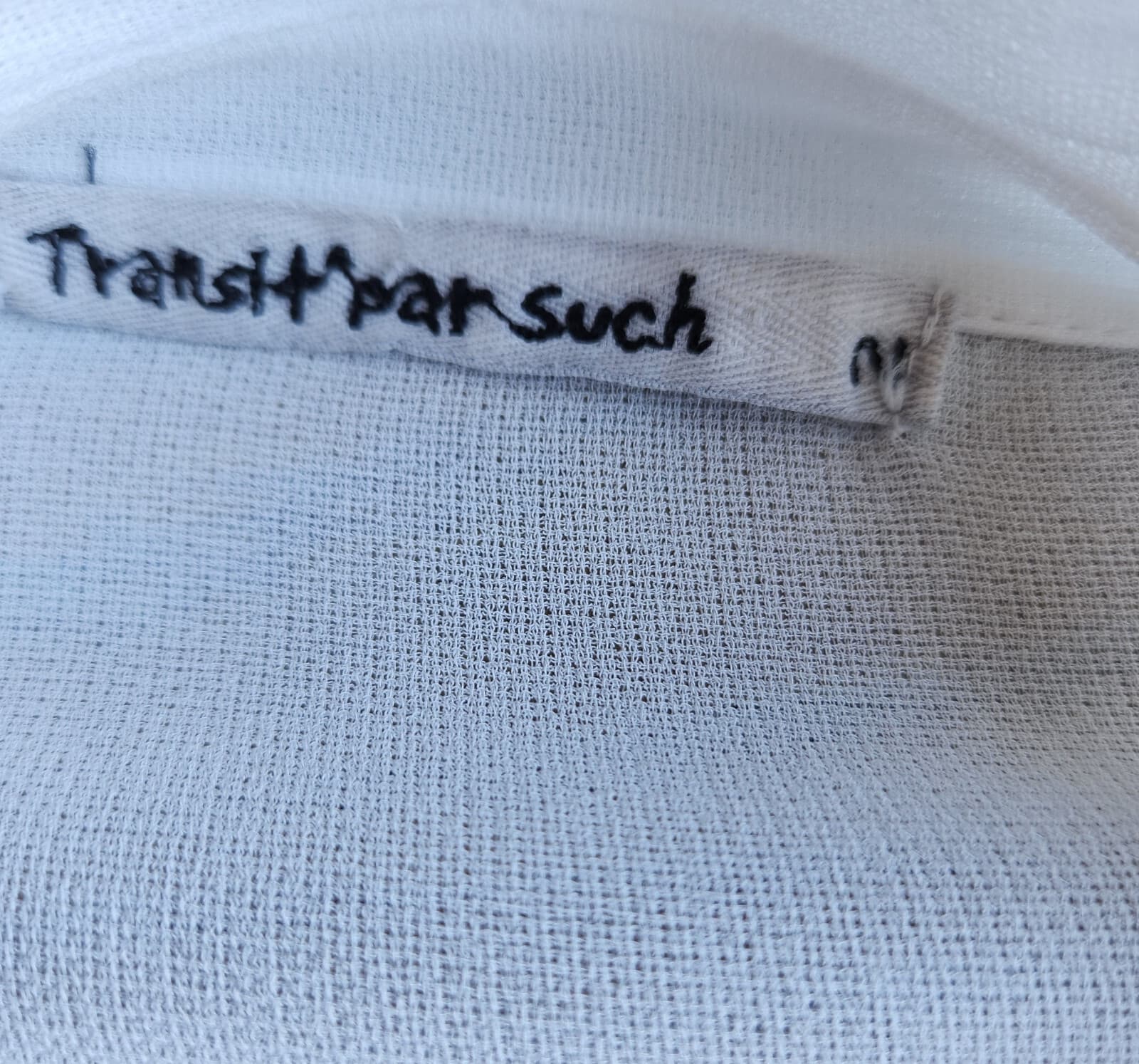 Transit Par Such Italy White Sheer Chiffon Drop-Shoulder Shirt Button-Up Sz.2 - Thumbnail 8