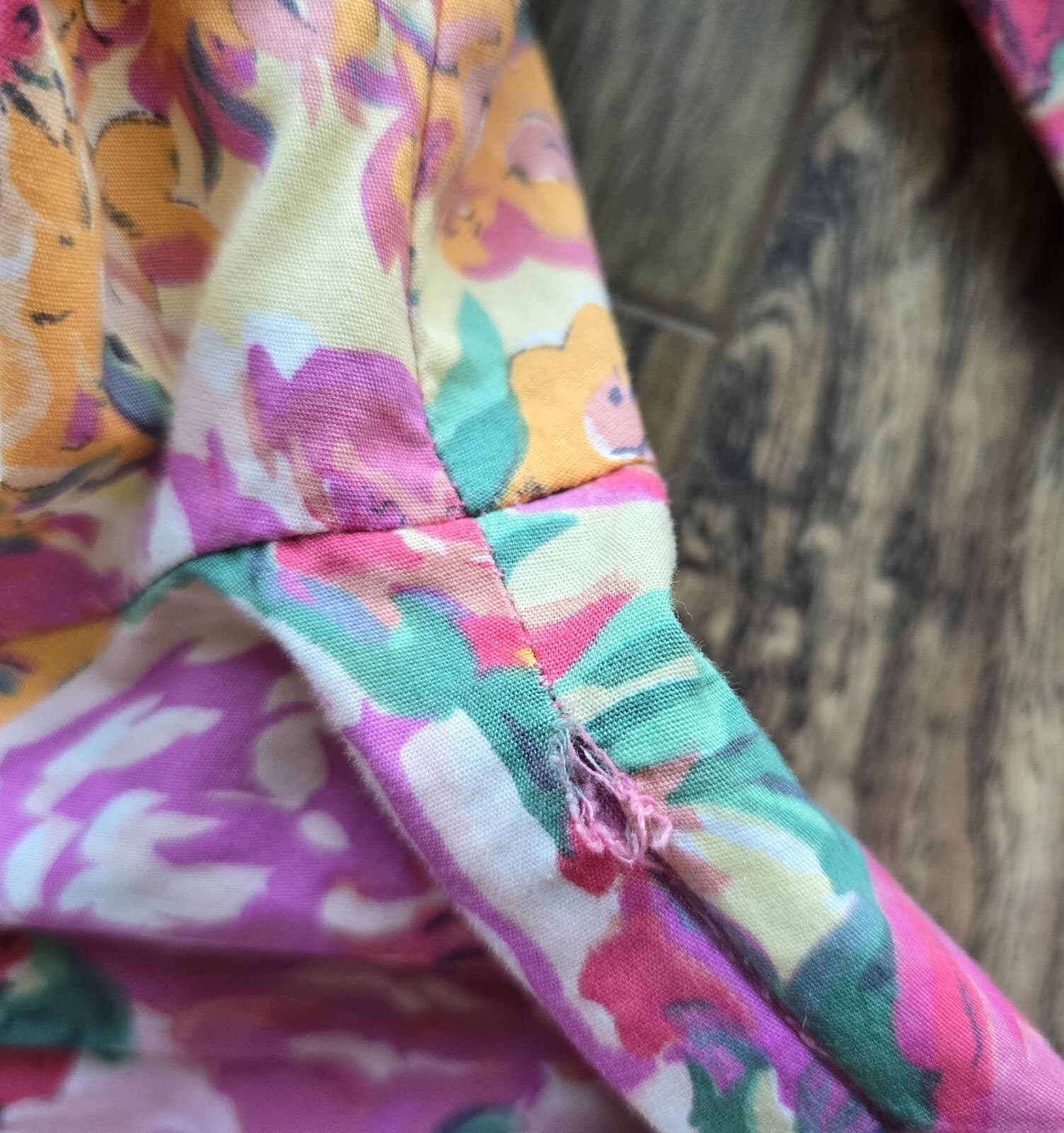ZARA Floral Retro Cropped Top Long Sleeve Ruffle Sweetheart Neck Pink Cotton XL - Thumbnail 17
