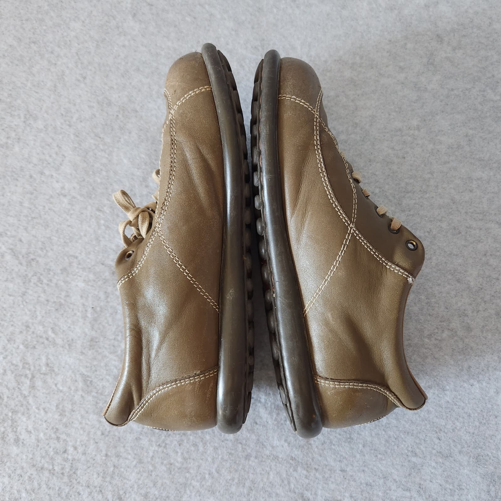 Camper Leather Comfort Sneakers Shoes Lace-Up Olive Green Women EU38 US7.5 - Thumbnail 4