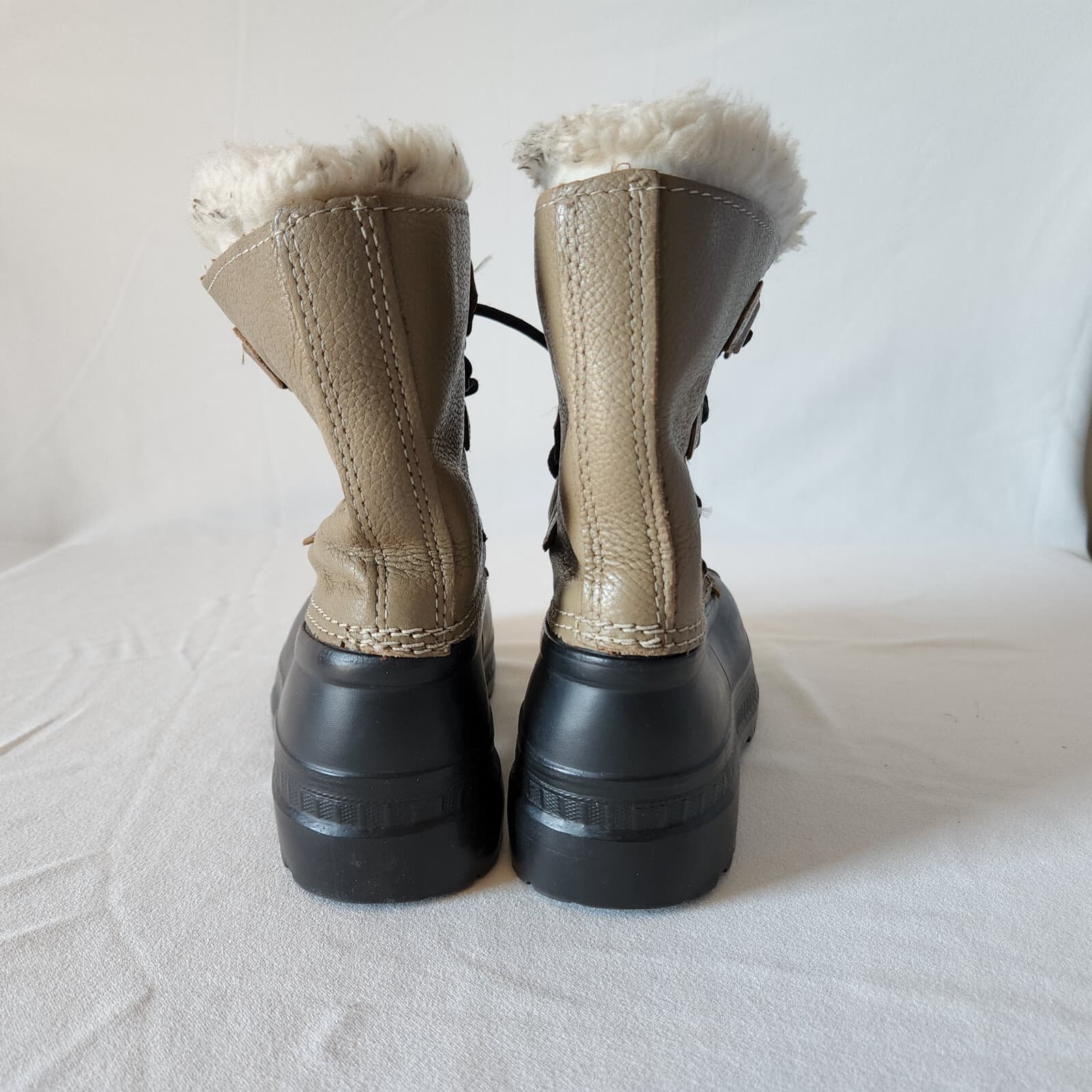 Sorel Ram Duck Leather Boots Lace-Up Removeable Lining Brown Women Sz.4 USA Made - Thumbnail 4