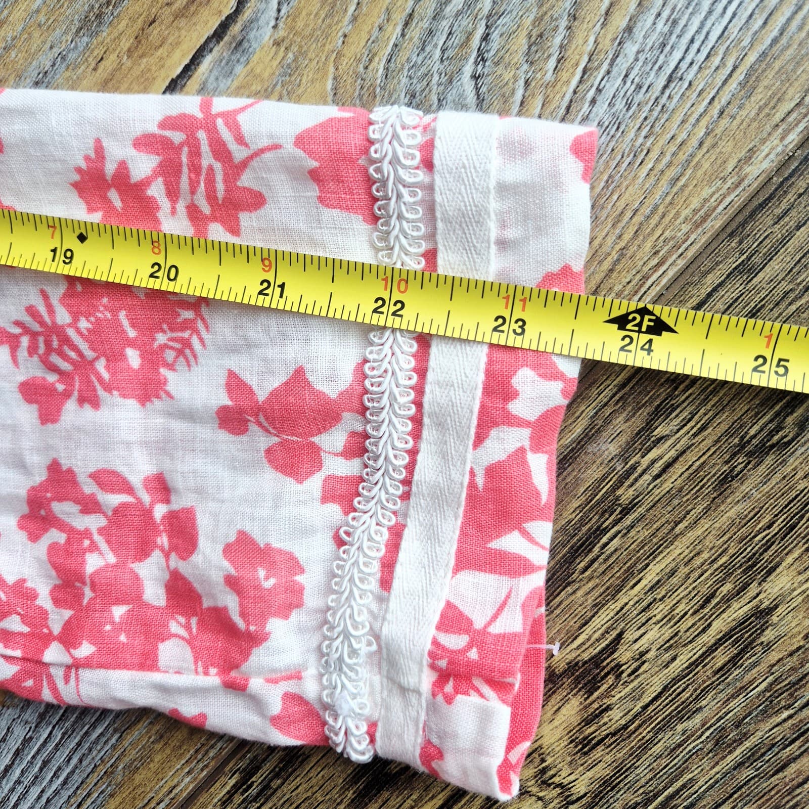 Malvin I Love Linen Pink Floral Tunic Blouse Popover V-Neck Long Sleeve Size M - Thumbnail 12