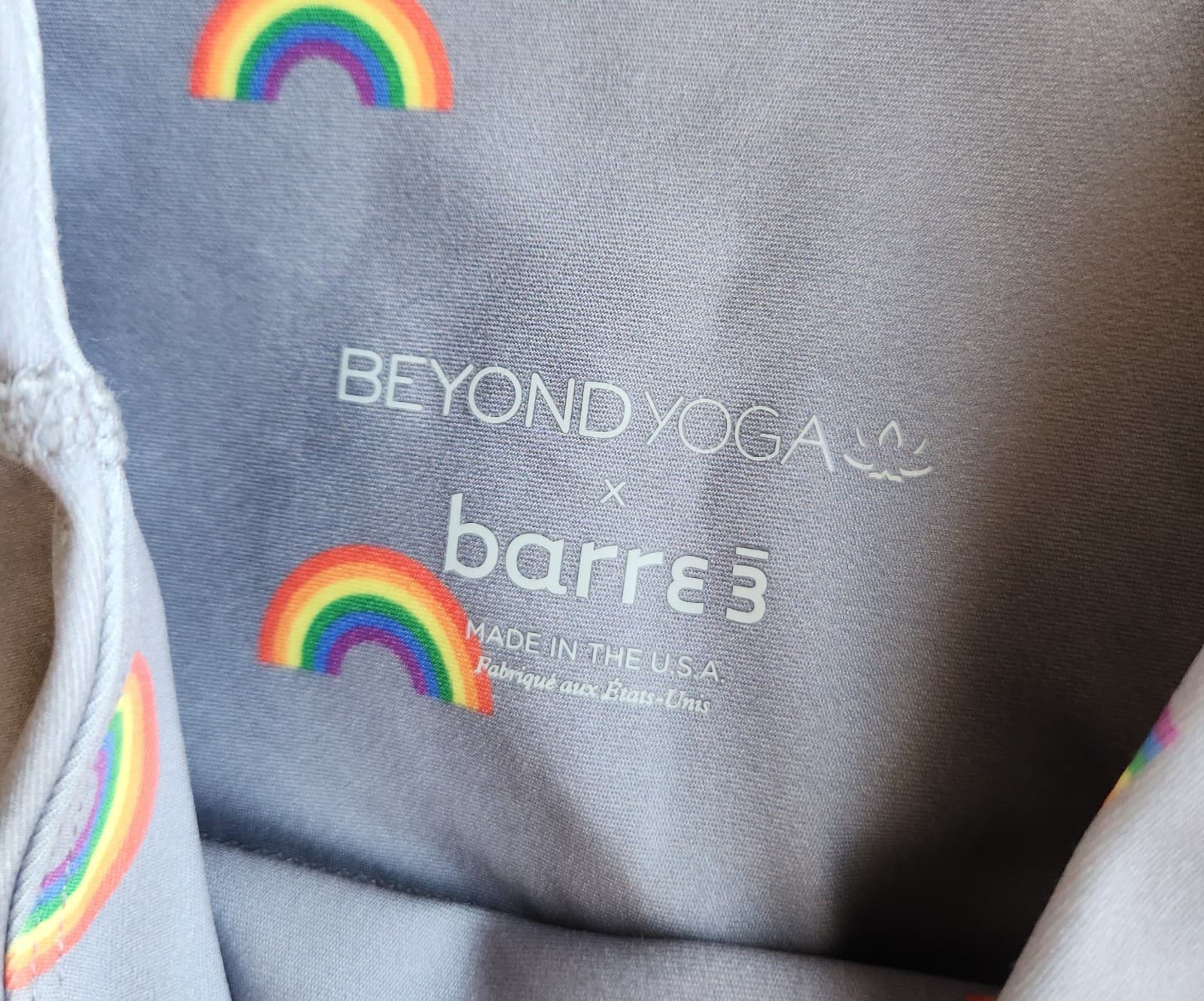 Beyond Yoga x Barre3 Rainbow Printed High Waist Legging Grey Sz.S Made in USA - Thumbnail 5