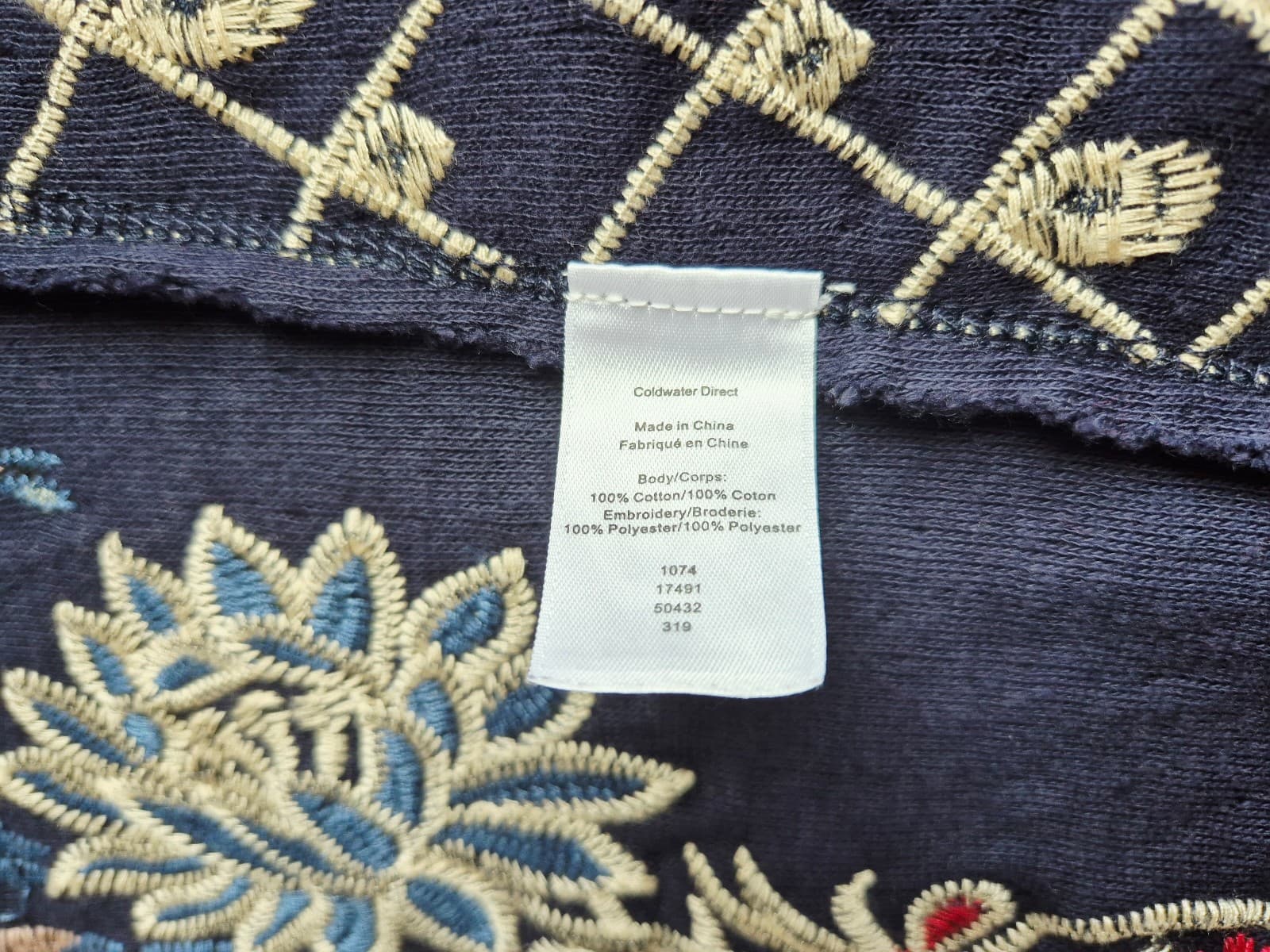 Coldwater Creek Sleeveless Embroidered Bohemian Drap Cardigan Vest Knit Blue XS - Thumbnail 11