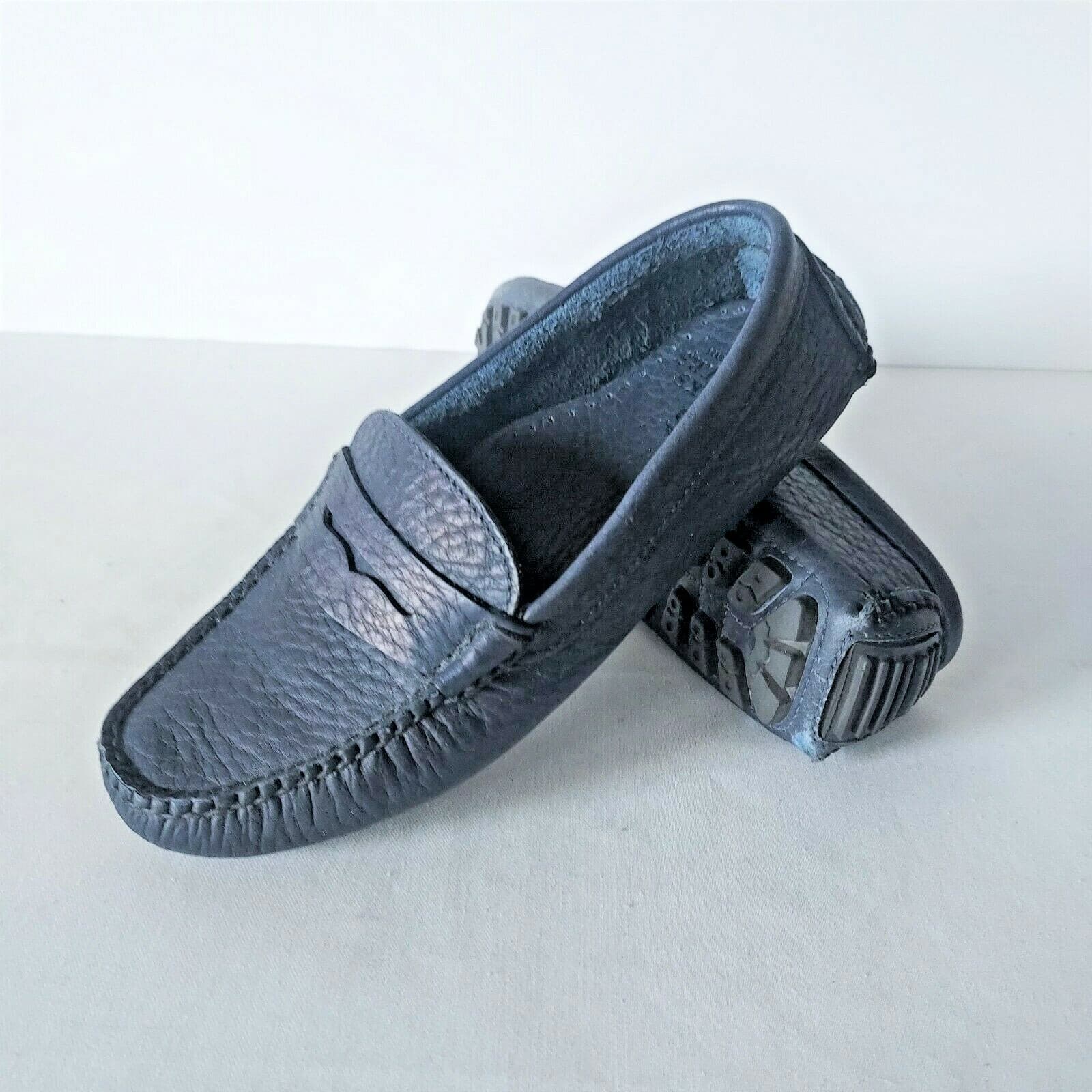 Brooks Brothers Pebbled Leather Penny Driving Loafer Slip-On Black Women US5.5M - Thumbnail 2