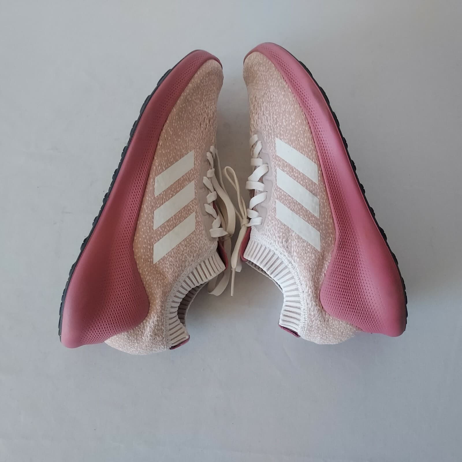 Adidas Pure Bounce Knit Running Shoes Sneaker Lace-Up Pink-White Women US10 - Thumbnail 6