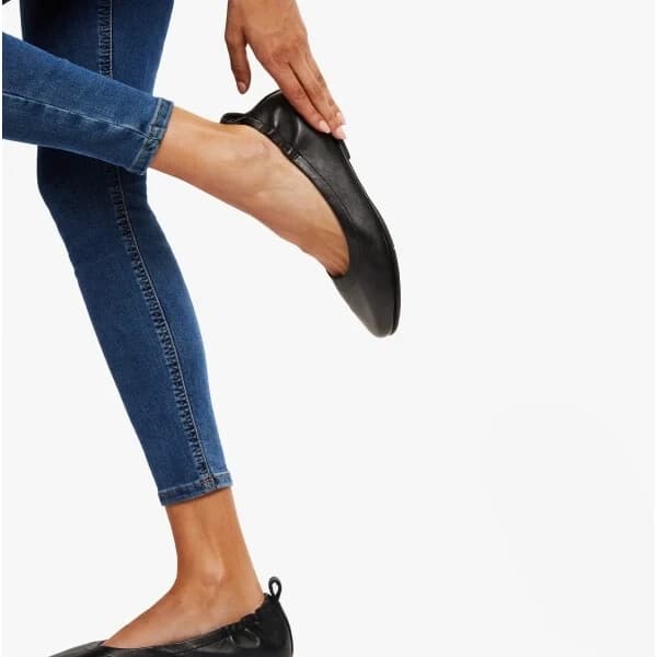 Fitflop Allegro Ballerina Flat Slip-On Cushion Elasticized Black Leather US6.5 - Thumbnail 6