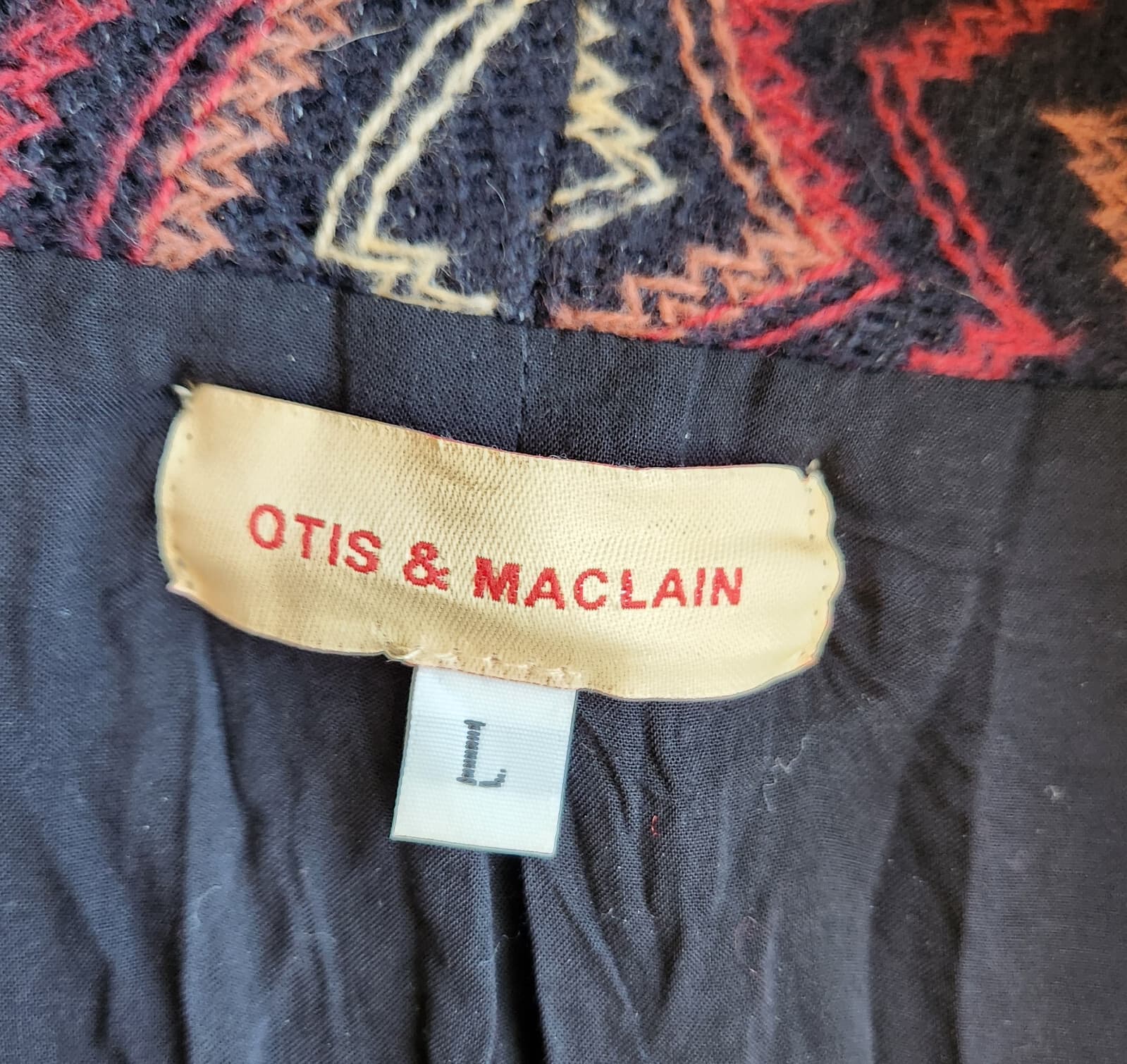 Anthropologie Otis & Maclain Skara Open Sweater Cardigan Chevron Multicolor Sz.L - Thumbnail 8