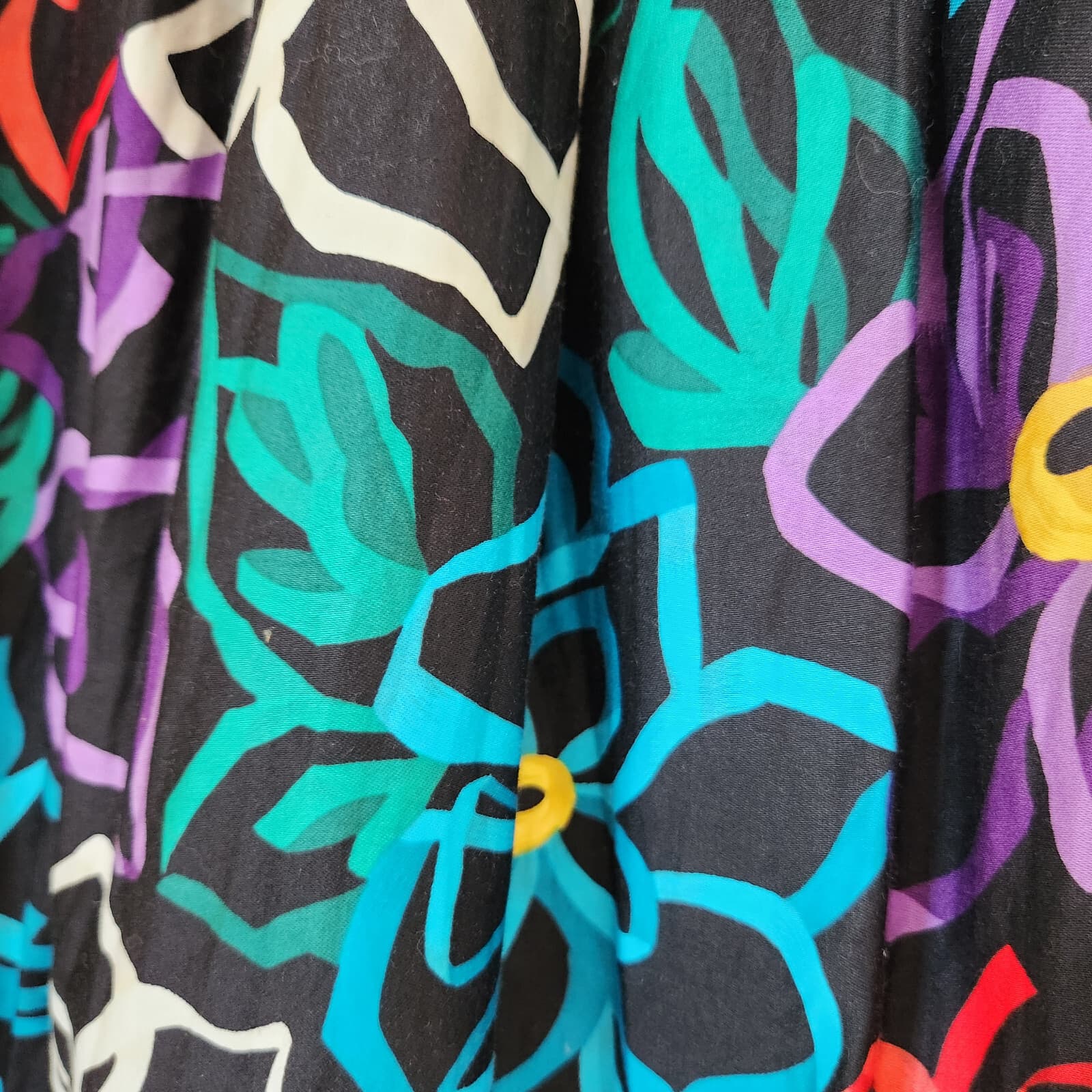 Vintage Weathervane USA Florel Pleated Full A-Line Midi Skirt Multicolor Sz.12 - Thumbnail 5