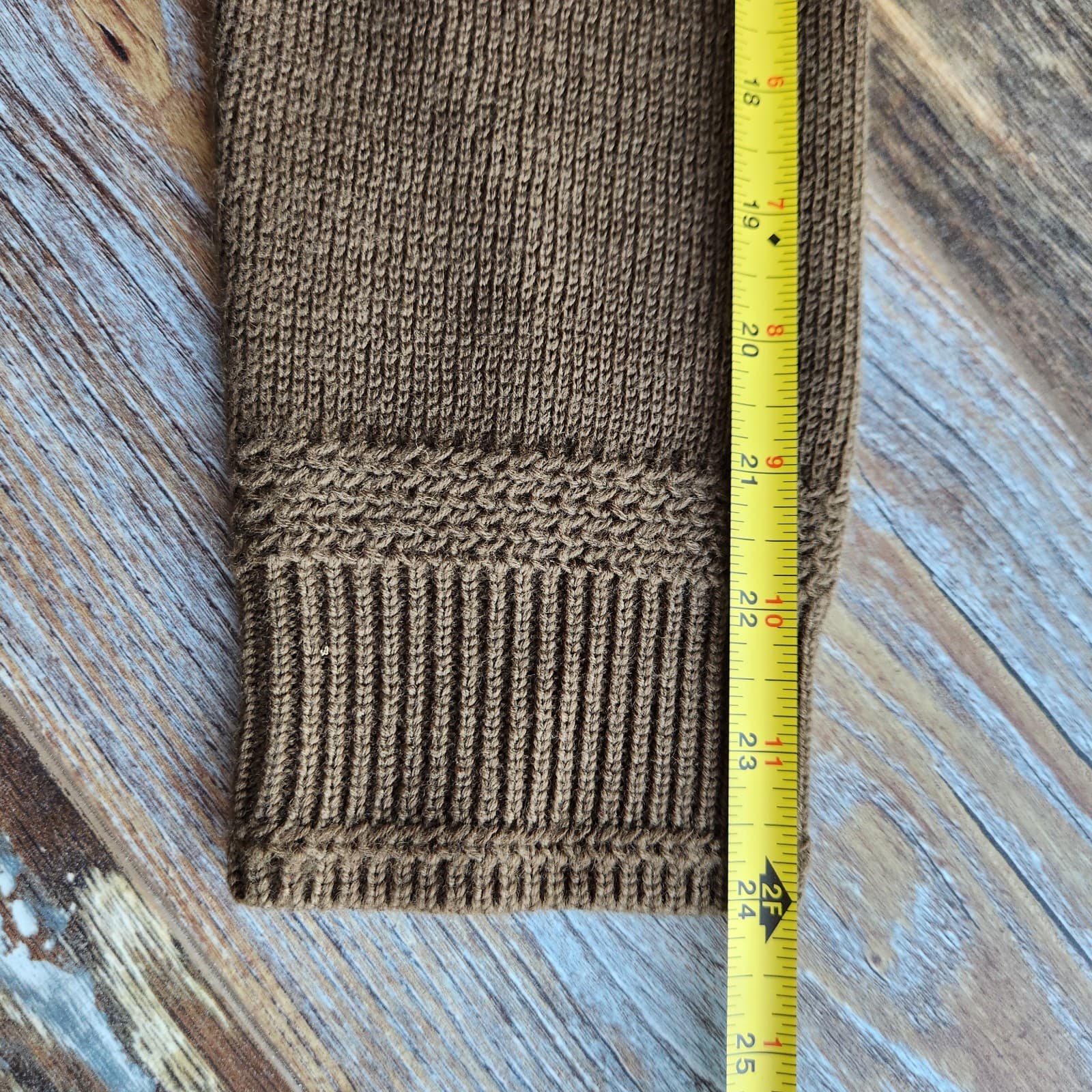 J.Crew Rugged Wool Sweater Shawl Collar 1/4 Button Pocket Olive Green Men's S - Thumbnail 8