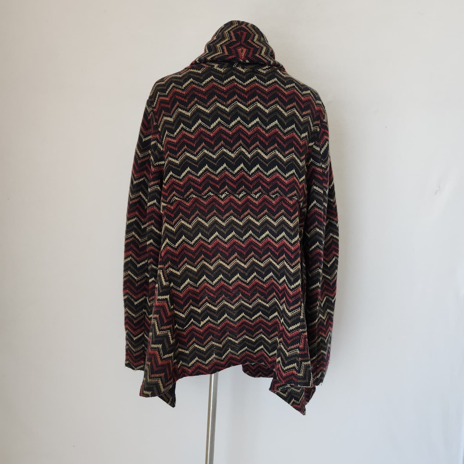 Anthropologie Otis & Maclain Skara Open Sweater Cardigan Chevron Multicolor Sz.L - Thumbnail 5