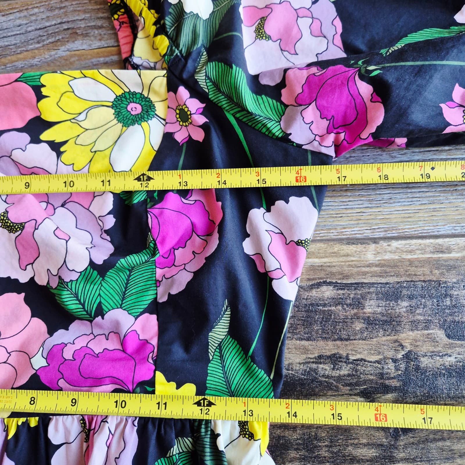 Johnny Was Jade $198 Marisol Floral Square Neck Blouse Smocked Black Cotton Sz.S - Thumbnail 14