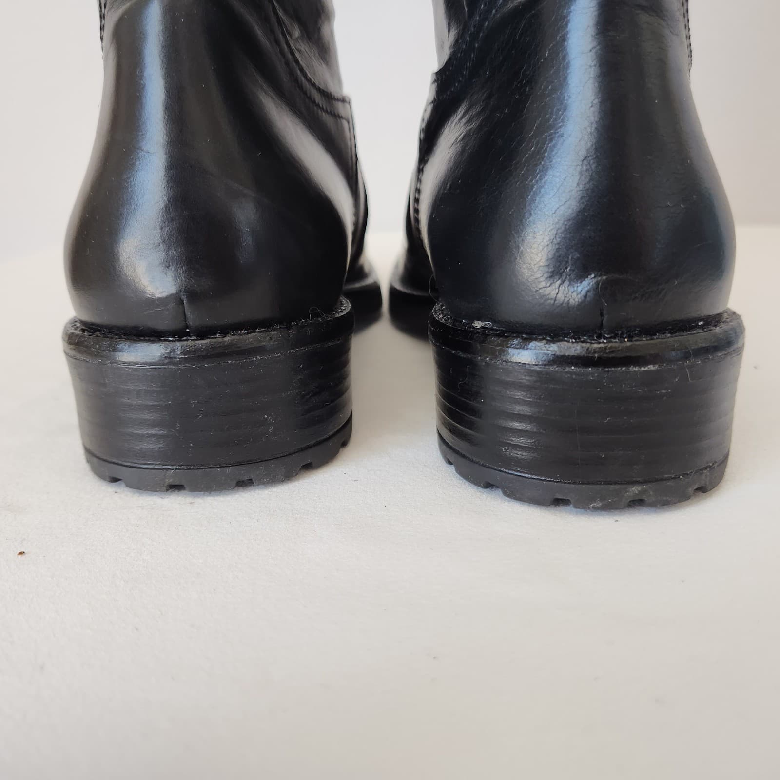 NWoB Alviero Martini 1a Classe Junior Italy Black Leather Tall Boots Zipper EU40 - Thumbnail 12