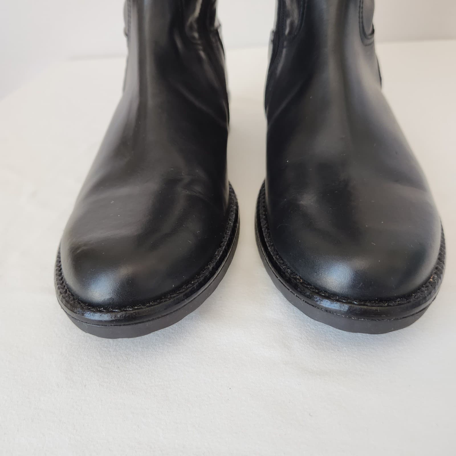 NWoB Alviero Martini 1a Classe Junior Italy Black Leather Tall Boots Zipper EU40 - Thumbnail 8