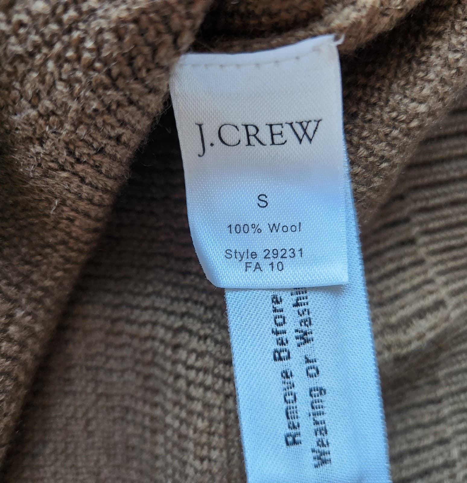 J.Crew Rugged Wool Sweater Shawl Collar 1/4 Button Pocket Olive Green Men's S - Thumbnail 6