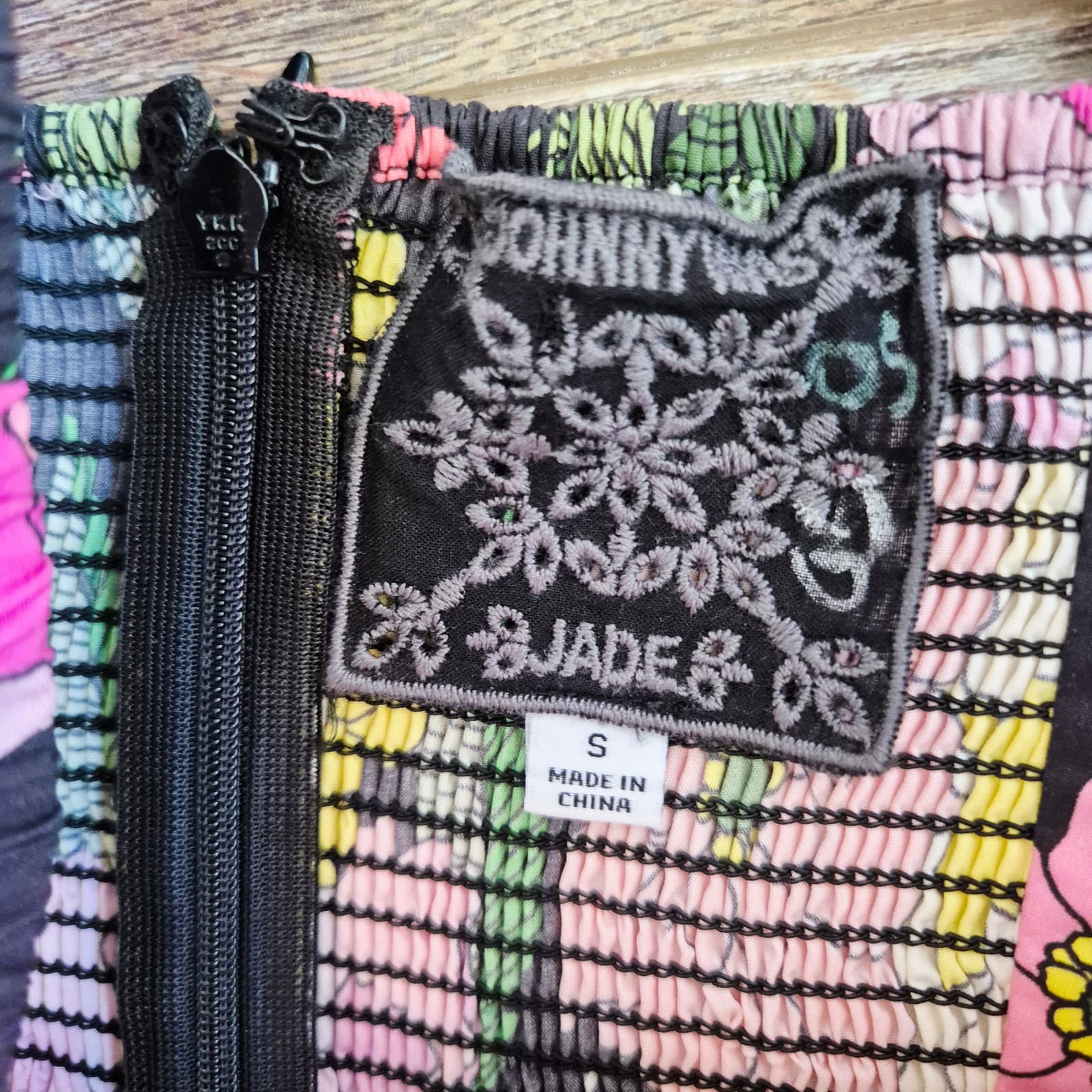 Johnny Was Jade $198 Marisol Floral Square Neck Blouse Smocked Black Cotton Sz.S - Thumbnail 11