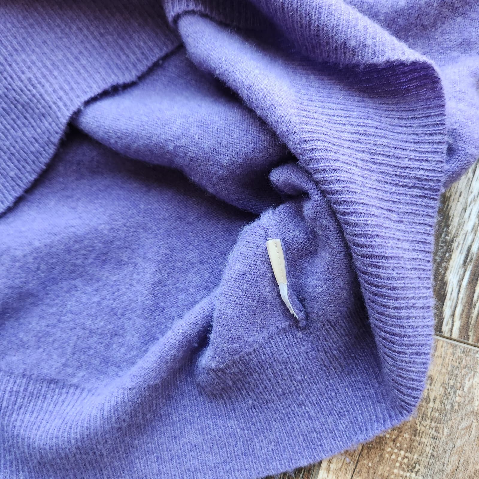 Magaschoni Cashmere Sweater Raglan-Sleeve Boat Neck Back-Button Purple Bust 40" - Thumbnail 9