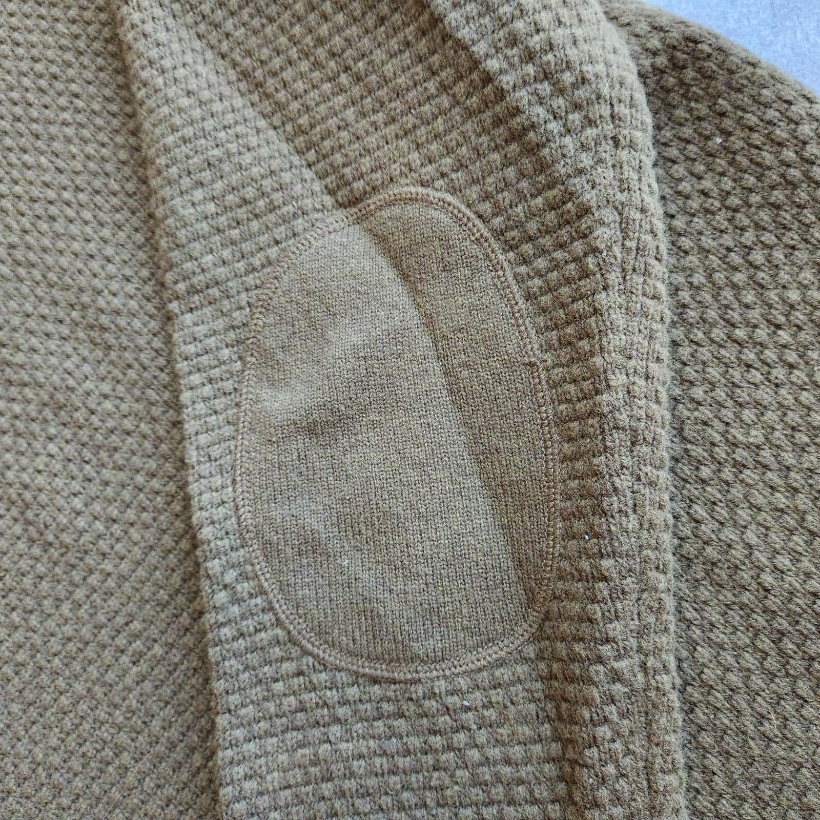 Toad & Co Malamute Lambswool Waffle Knit Crew Sweater Elbow-Patch Green Mens XXL - Thumbnail 2