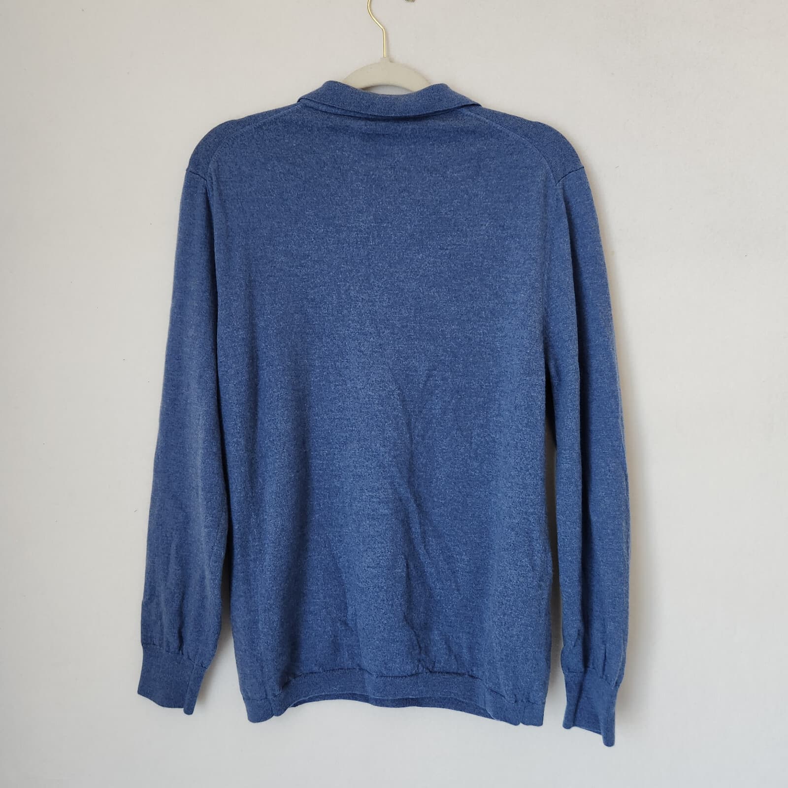 EFM Engineered for Motion by Donrad Duncan Wool Sweater Collar V-Neck Blue Men L - Thumbnail 3