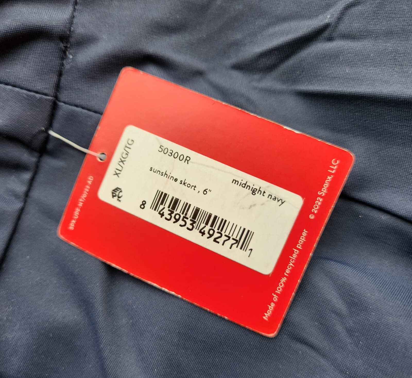 NWT SPANX Sunshine Skort 6" UPF 50+ Quick Dry Pull-On Pocket Midnight Navy Sz.XL - Thumbnail 9