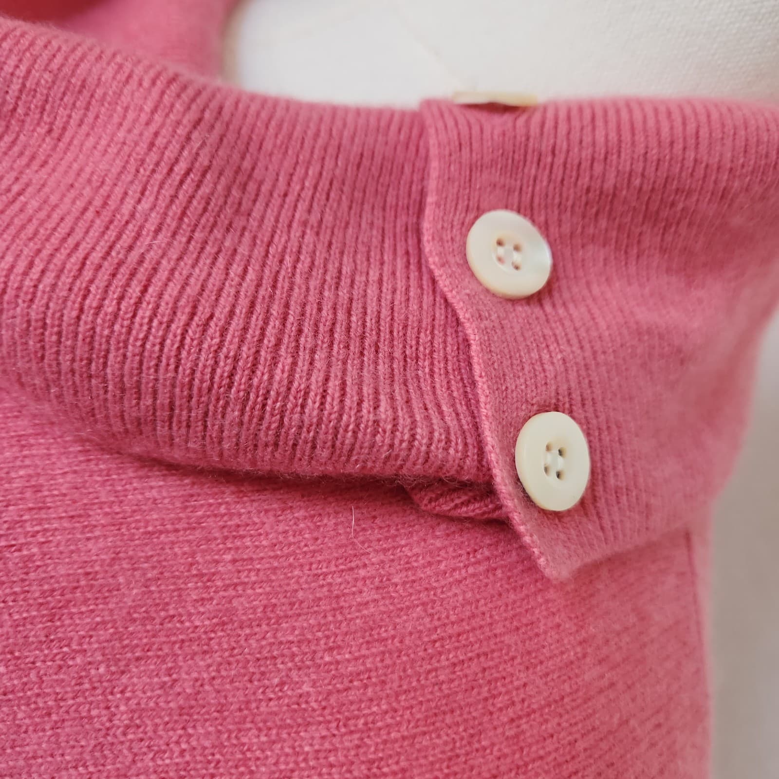 Charter Club 2-Ply Cashmere Button-Turtle Neck Sweater Pullover Pink Women's M - Thumbnail 4