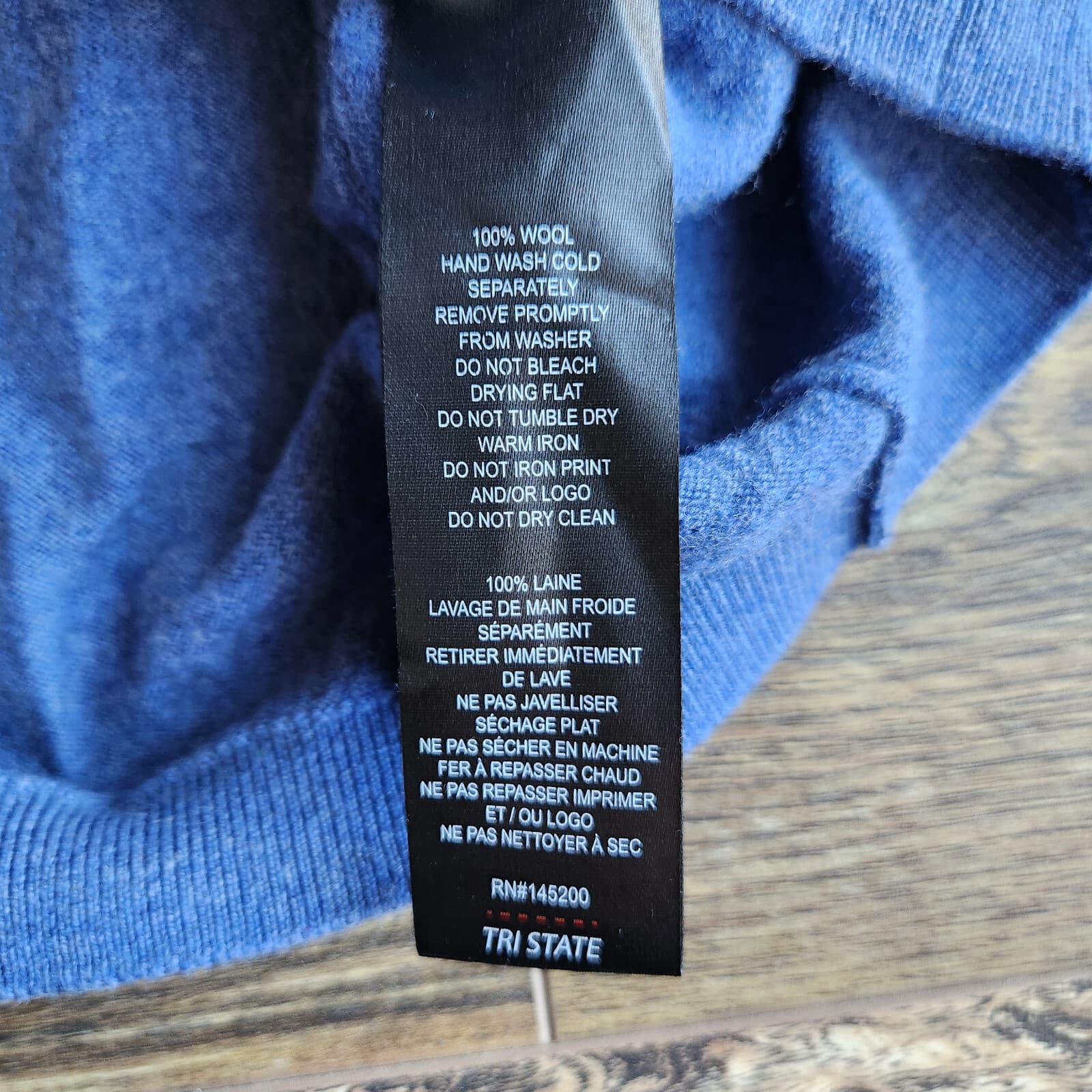 EFM Engineered for Motion by Donrad Duncan Wool Sweater Collar V-Neck Blue Men L - Thumbnail 7